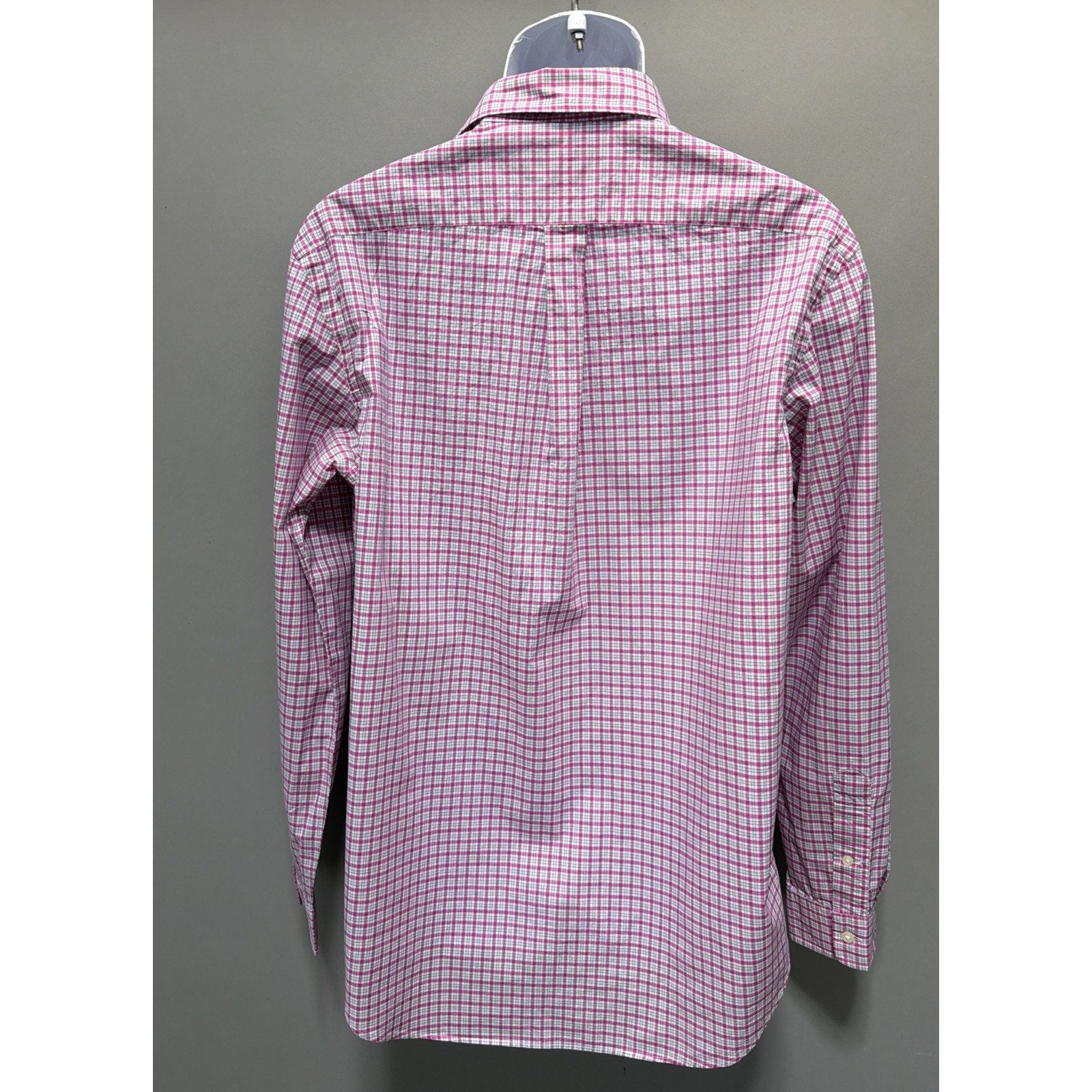RALPH LAUREN Men's Pink Gingham Button-Up Long-Sleeve Shirt SZ Large Preppy