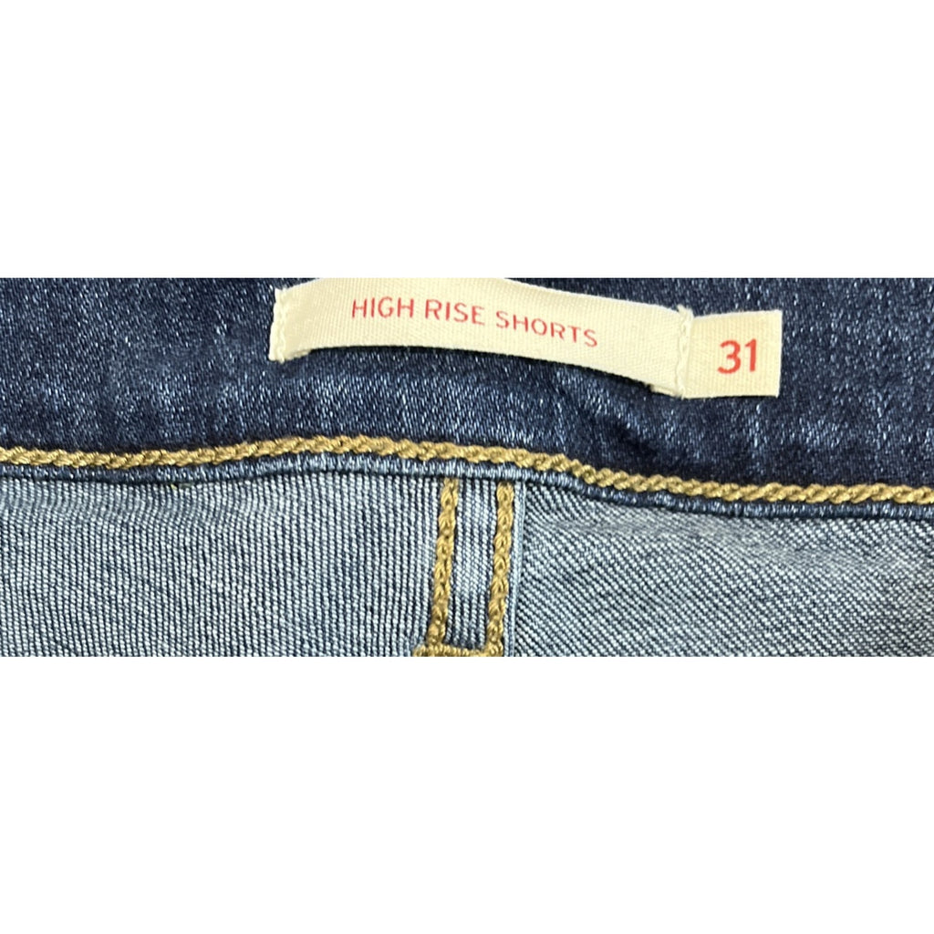 Levi's Shorts Women's 31 Blue Denim Zip Fly High Rise Cotton Frayed