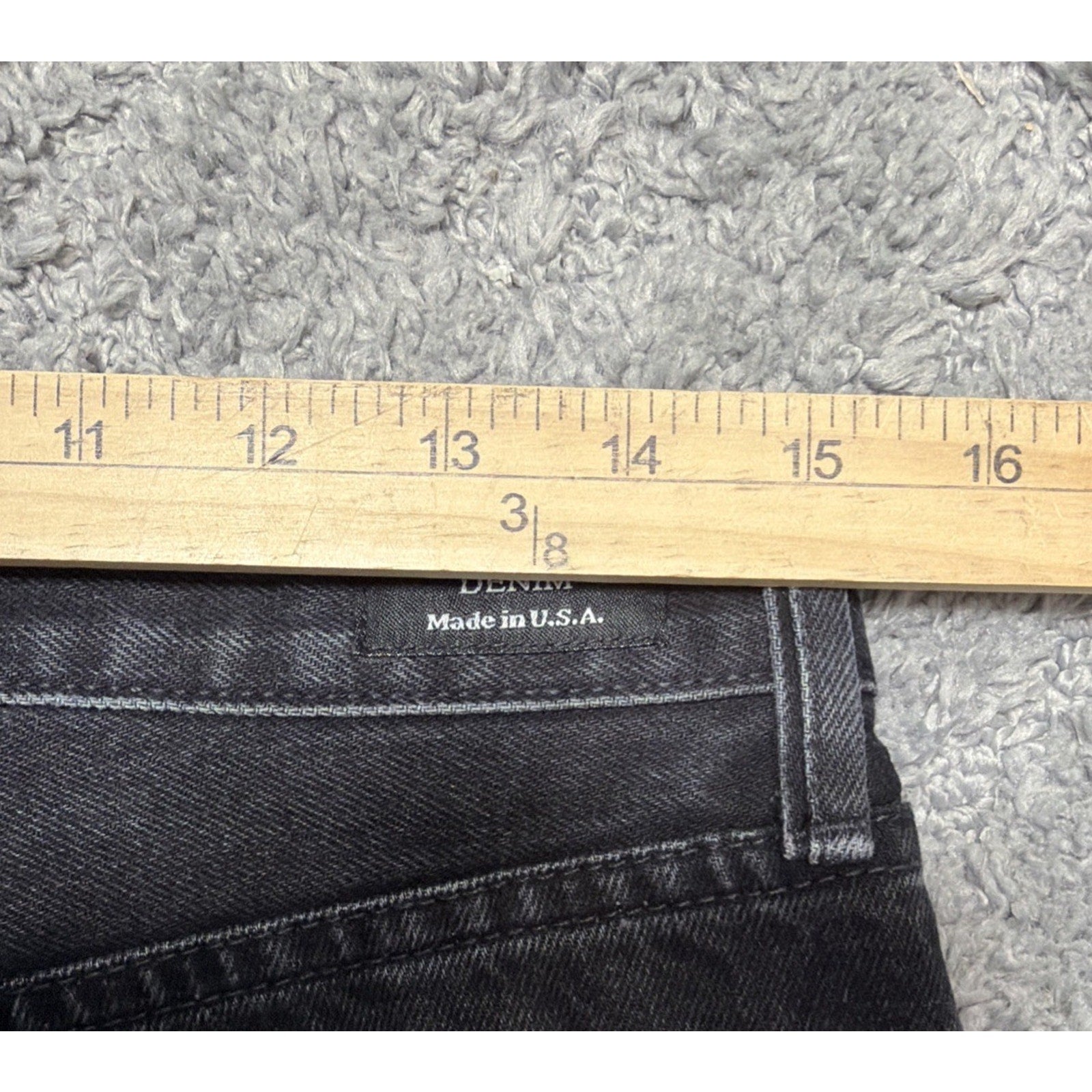 NOEND Straight Cropped Button Fly Jeans Womens 30 Black Denim High Rise Frayed
