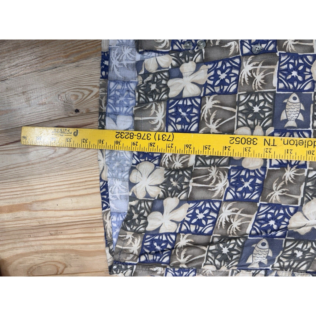 Croft & Barrow Shirt Men's X-Large Green Tropical Button Up Summer Vacation