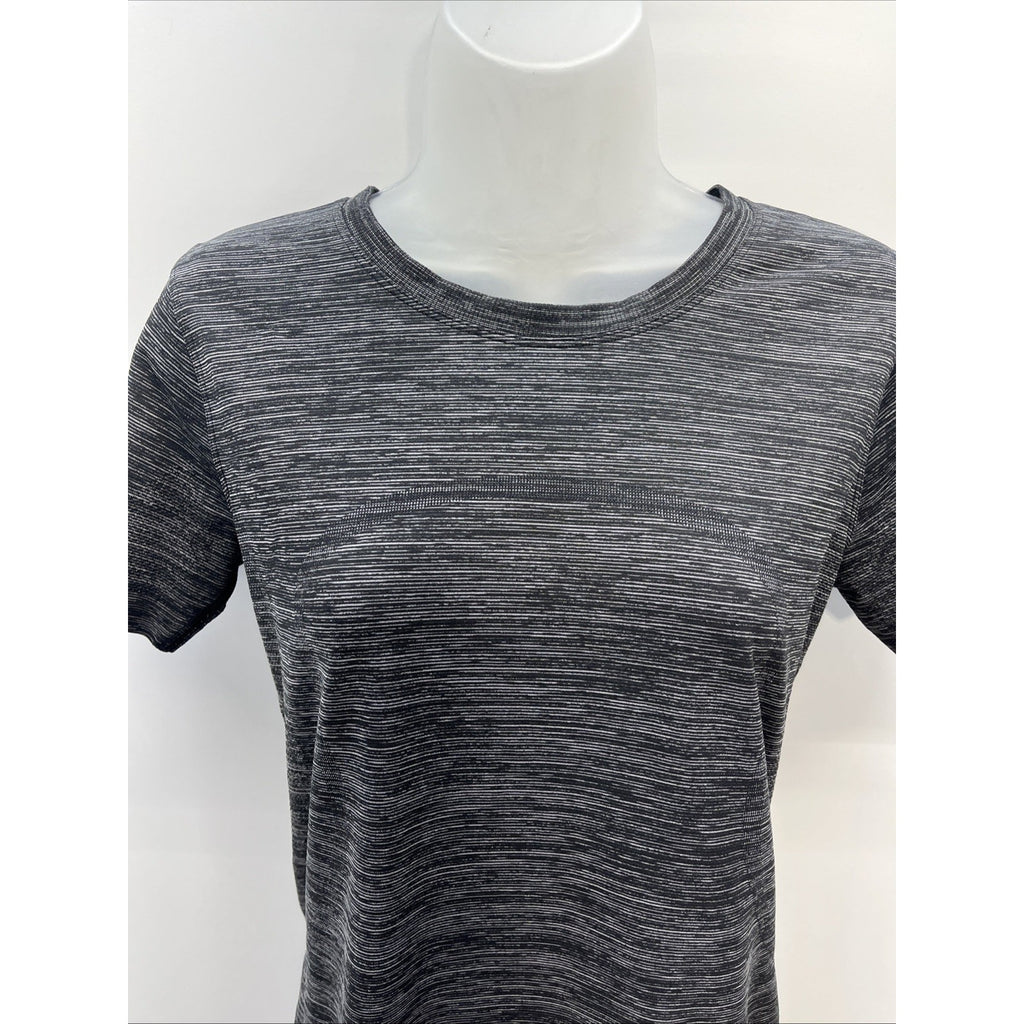Lululemon Long Distance Short Sleeve Heathered Black First Release Tee T-Shirt 6