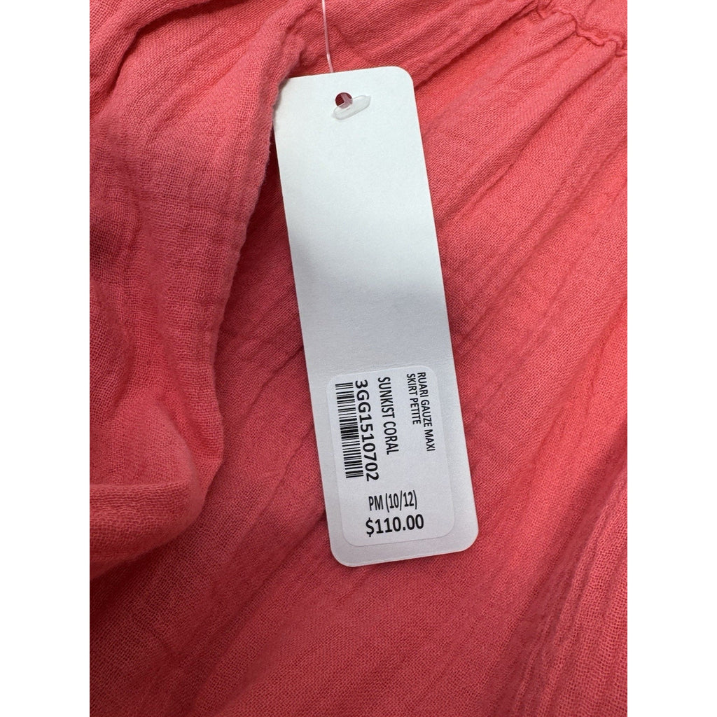 Soft Surroundings Pink Coral 100% Cotton Tiered Aline Skirt Women’s Petite Med