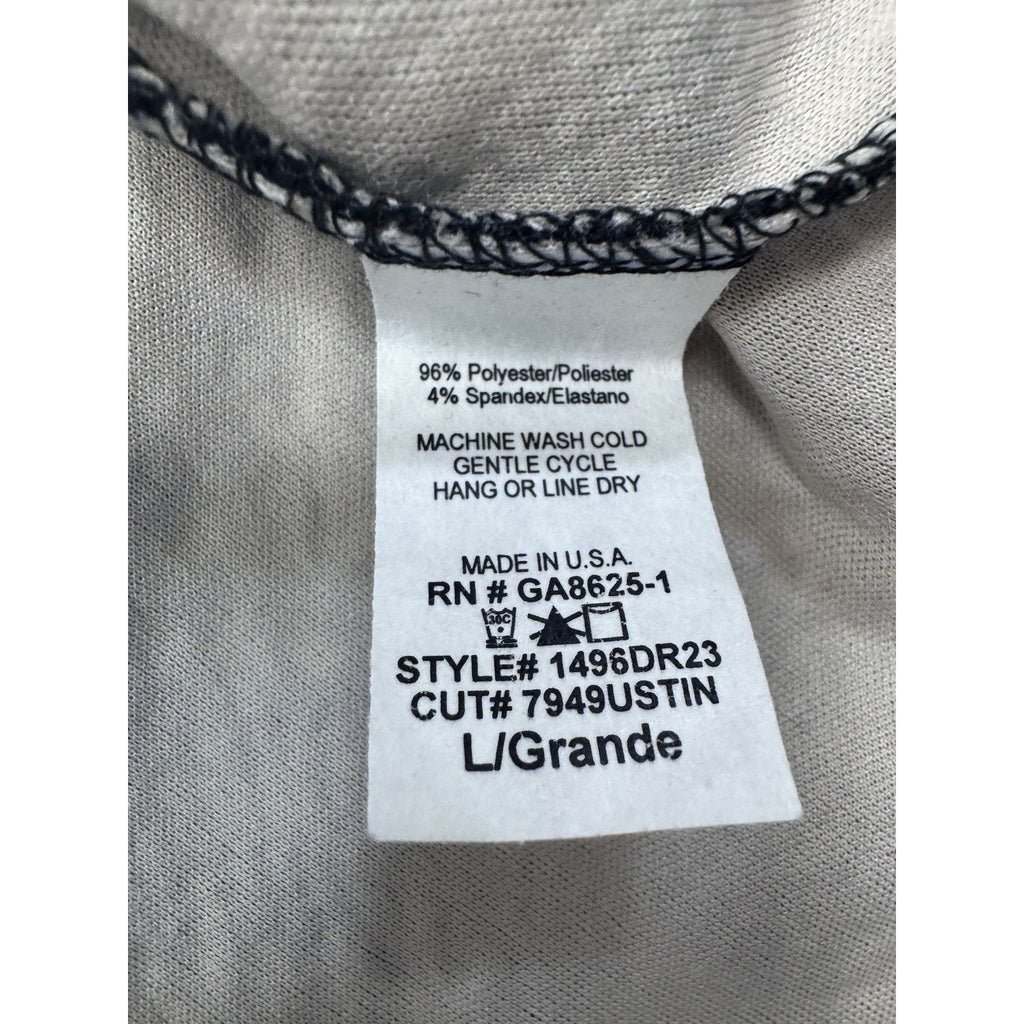 Renee C Womens Gray Print 3/4 Sleeve Long Shirt Dress Size L Poly Blend USA NWT