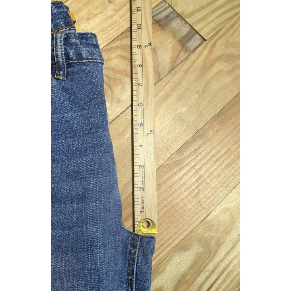 R7 Bootcut Jeans Womens 7/28 Blue Med Wash Mid Rise Distressed Stretch 28x30