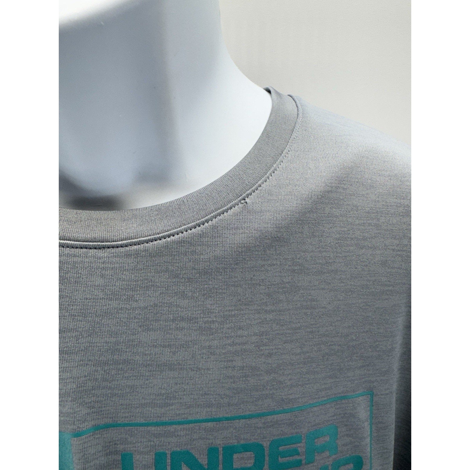 Under Armour Gray Teal Blue Heat Gear Short Sleeve “Protect This House” Men’s L