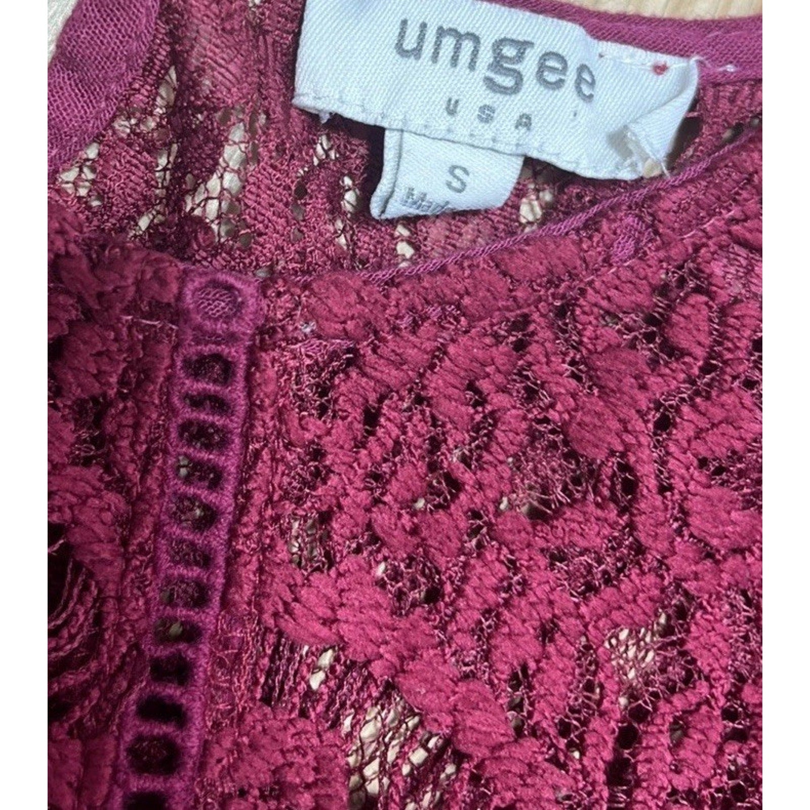 Umgee Sz S Top Tunic Bell Sleeve Pink Ombre Boho Shirt Lace