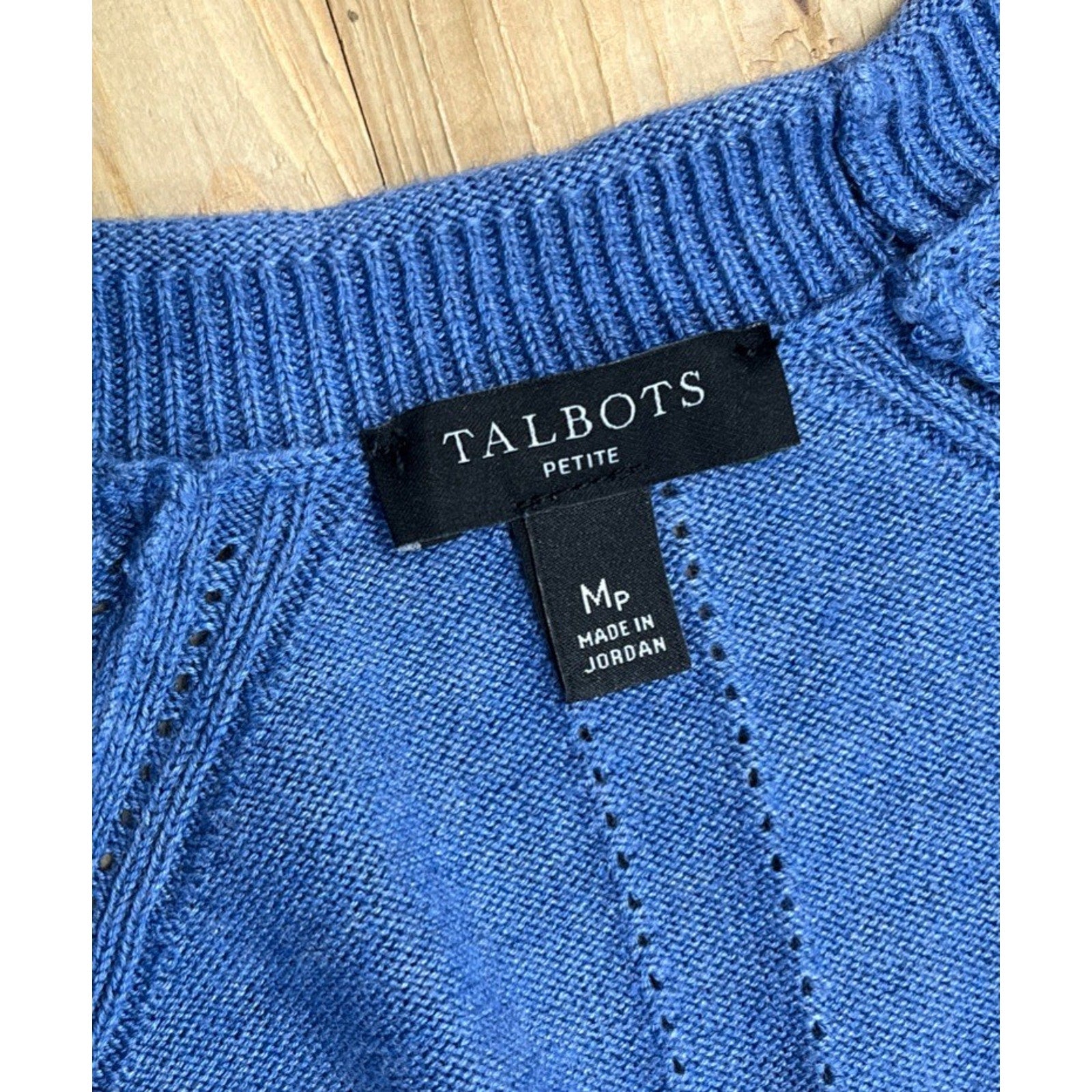 Talbots Girlfriend Cardigan Colorful Stripe Women’s M Petite Periwinkle Blue