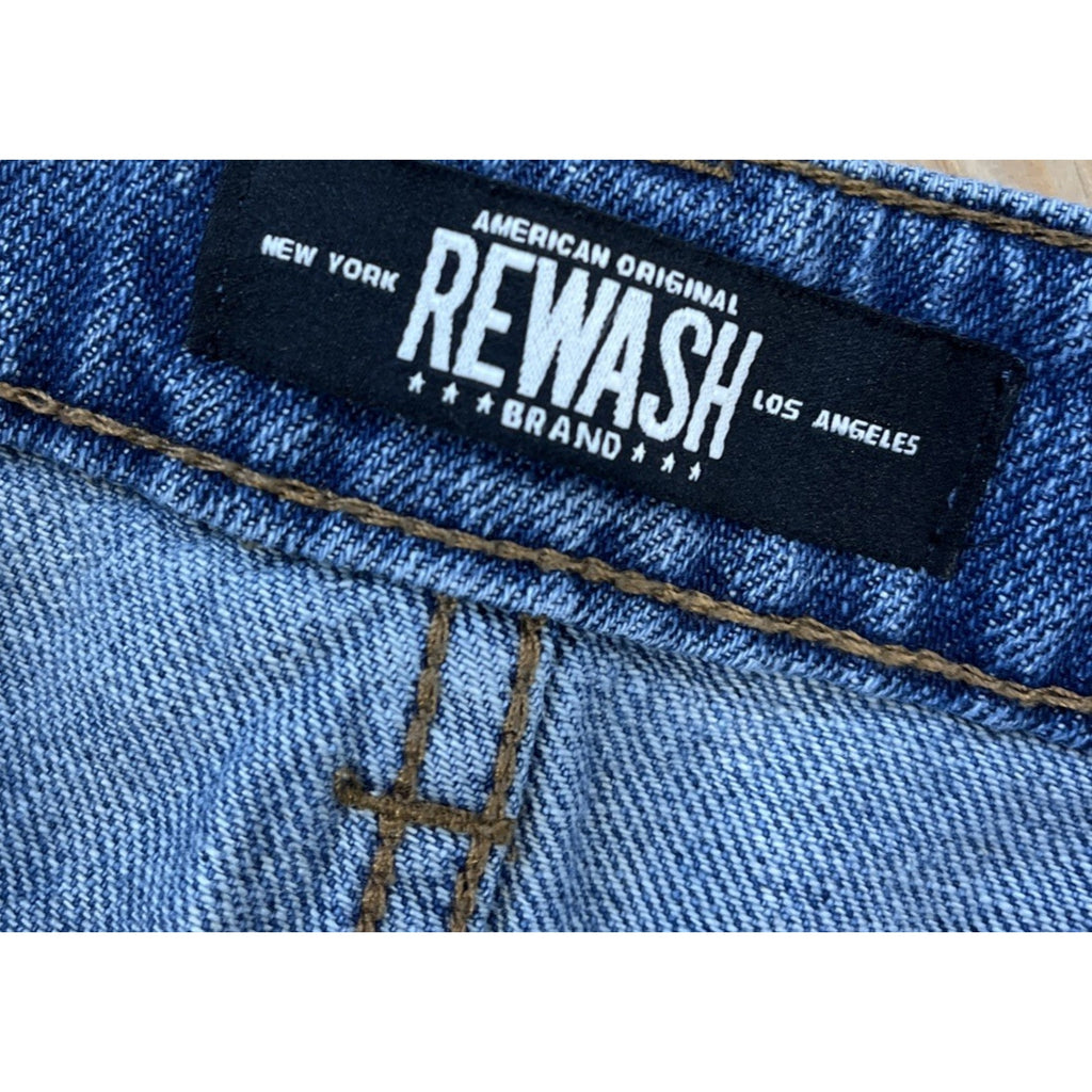 Rewash Women's Denim Skirt Ripped Distressed Cut-Off Raw Hem Cotton Sz. 2/25