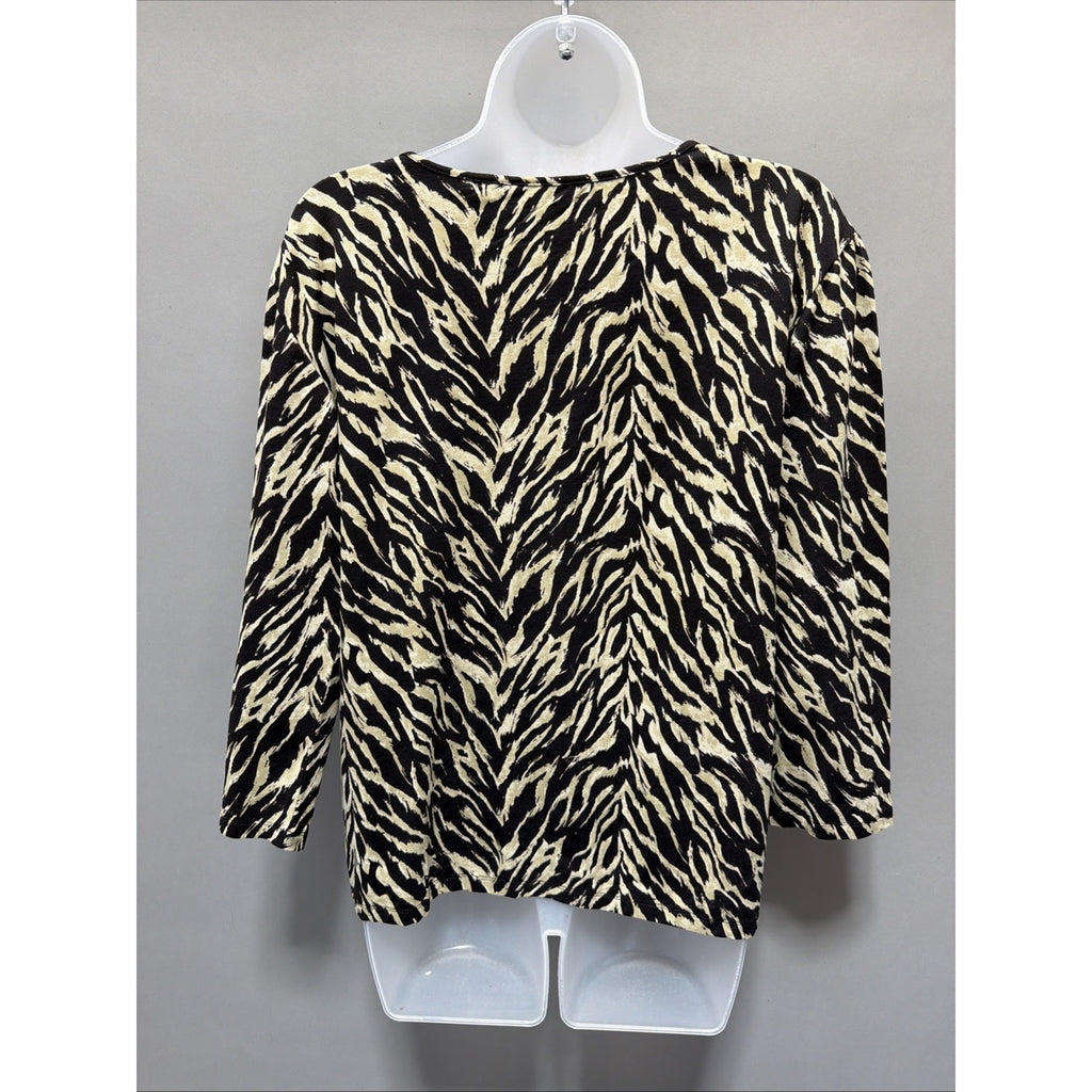 Vintage Keren Hart Womens Blouse Top L Animal Print New