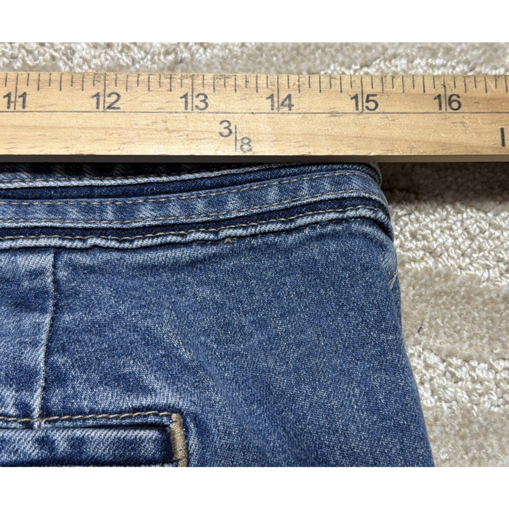 Talbots Womens 8P Blue Cotton Denim High Waist Flare Band Waist Jeans Stretch