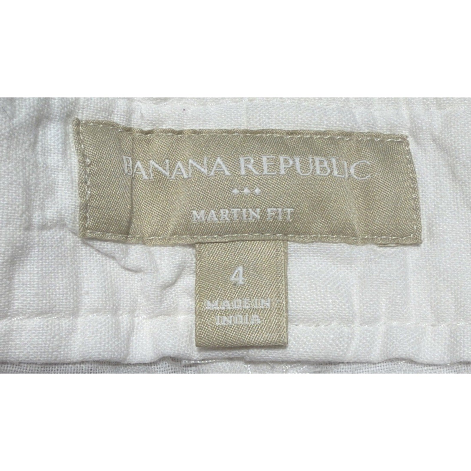 Banana Republic Martin Fit Linen Blend Belted Pants White Size 4 Beach Summer