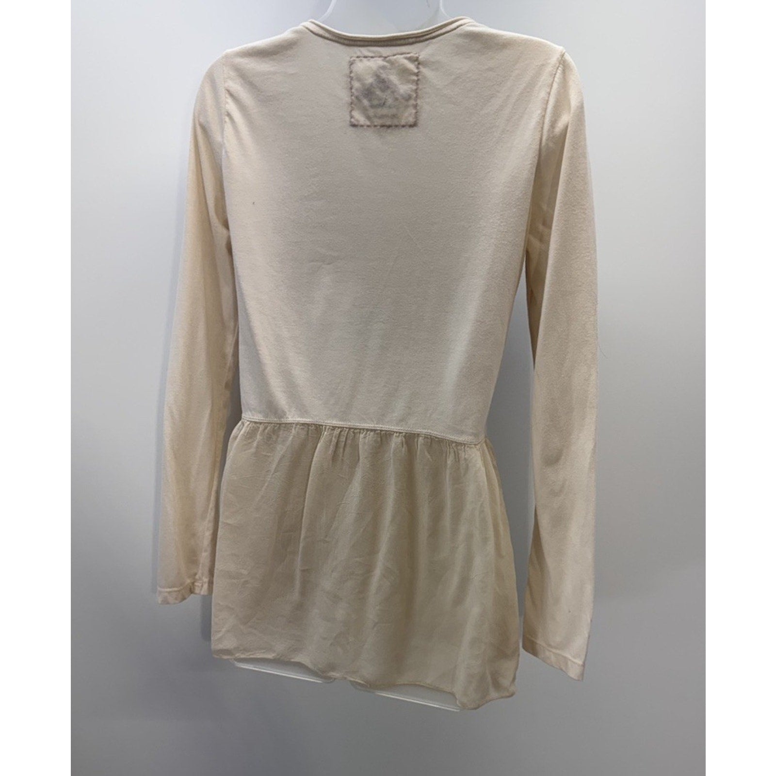 Johnny Was Embroidered Ivory Aztec Bohemian Jersey Blouse Women’s Size Small