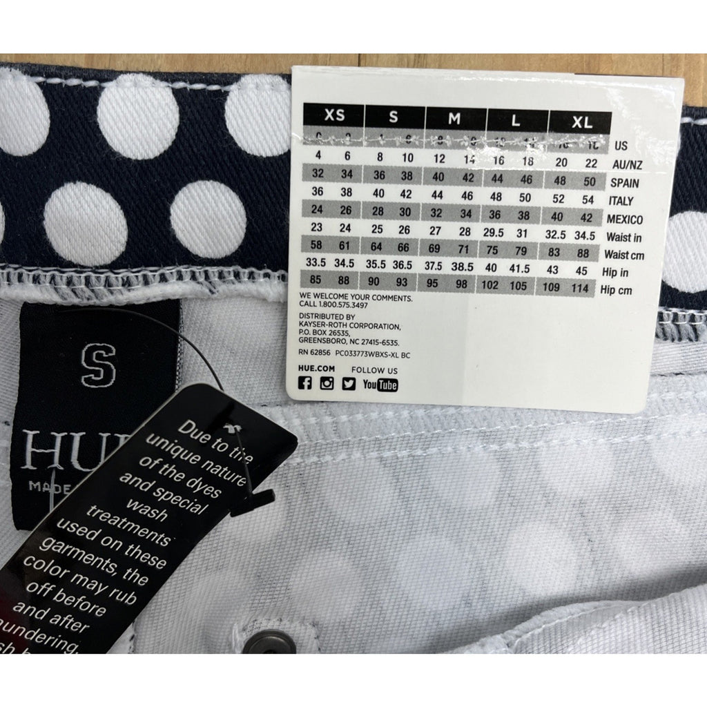 NWT HUE Dot Print Super Smooth Denim Skimmer Sz S