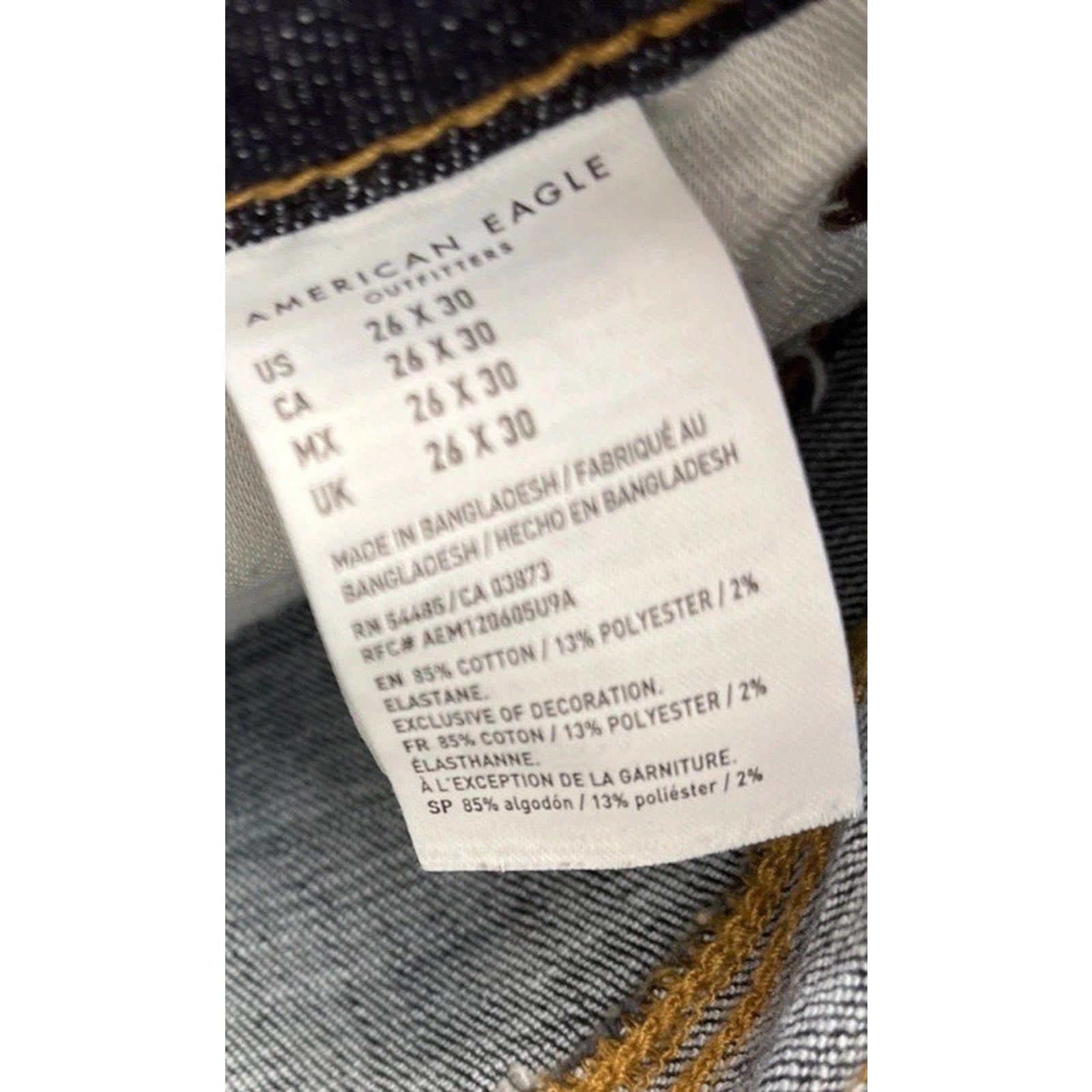 Men's American Eagle Slim Straight Jean -NEXT LEVEL AIR FLEX 26x30