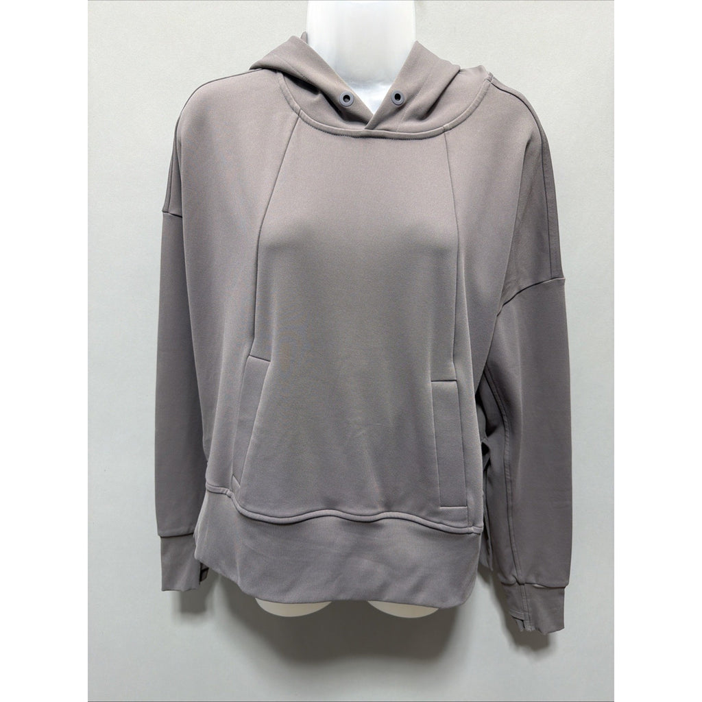 Athleta Relaxed Fit Mission Hoodie Sweatshirt Pullover Small Shale Brown