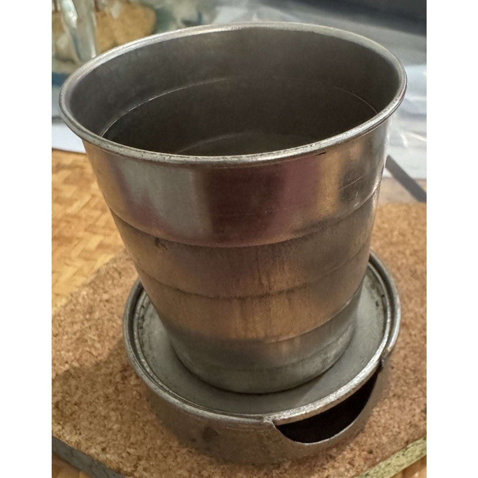 Collapsible Metal Travel Cup Pocket Drinking Cup Telescoping Camping Flask Style