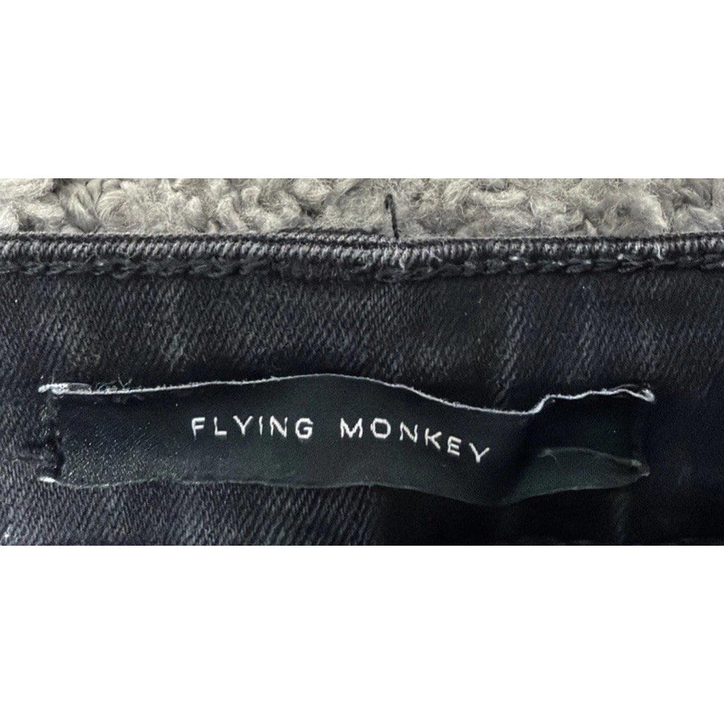 Flying Monkey Jeans Womens Size 25 High Rise Flare Black Cotton Blend