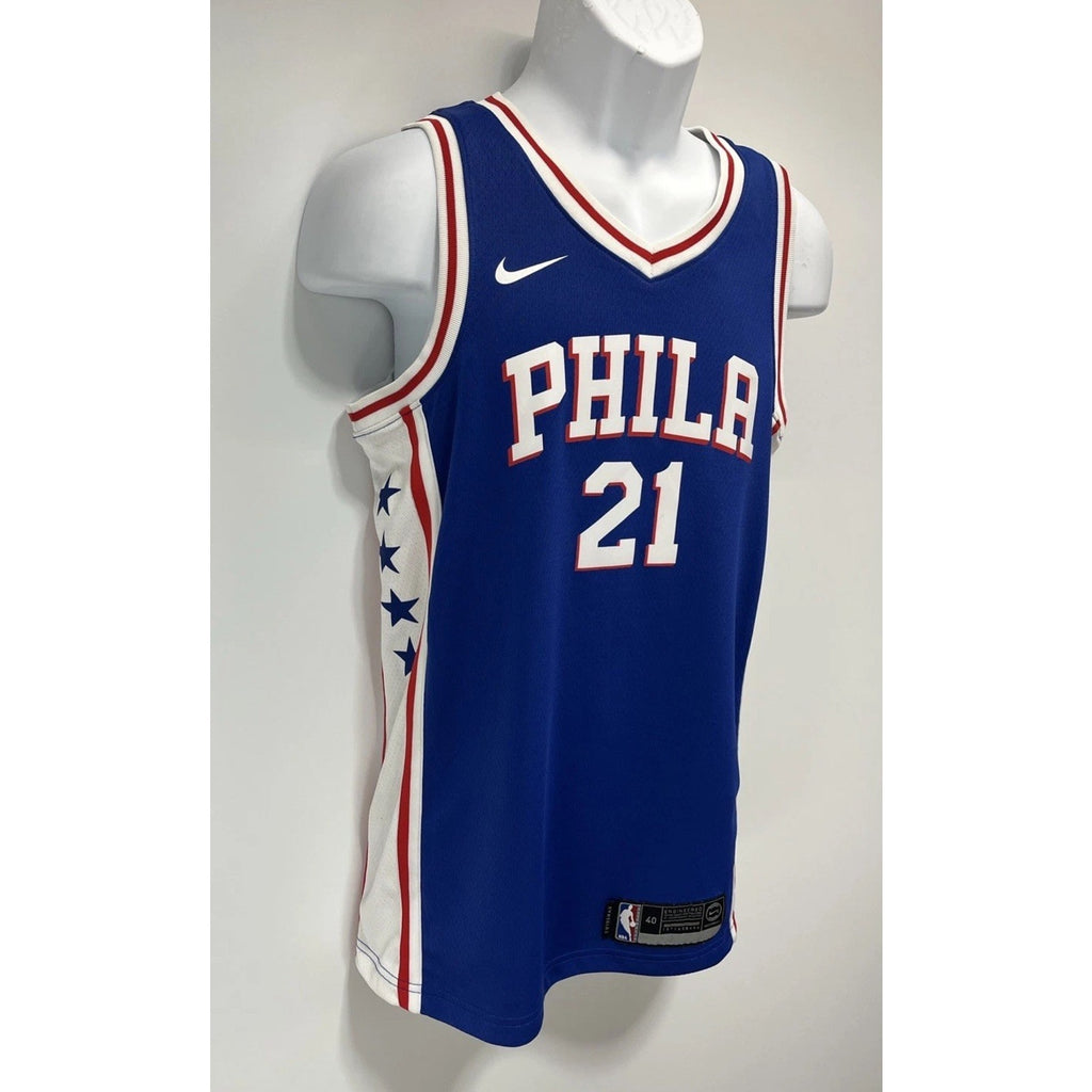Nike Swingman Joel Embiid #21 Basketball Jersey Philadelphia 76ers NBA Sz S EUC