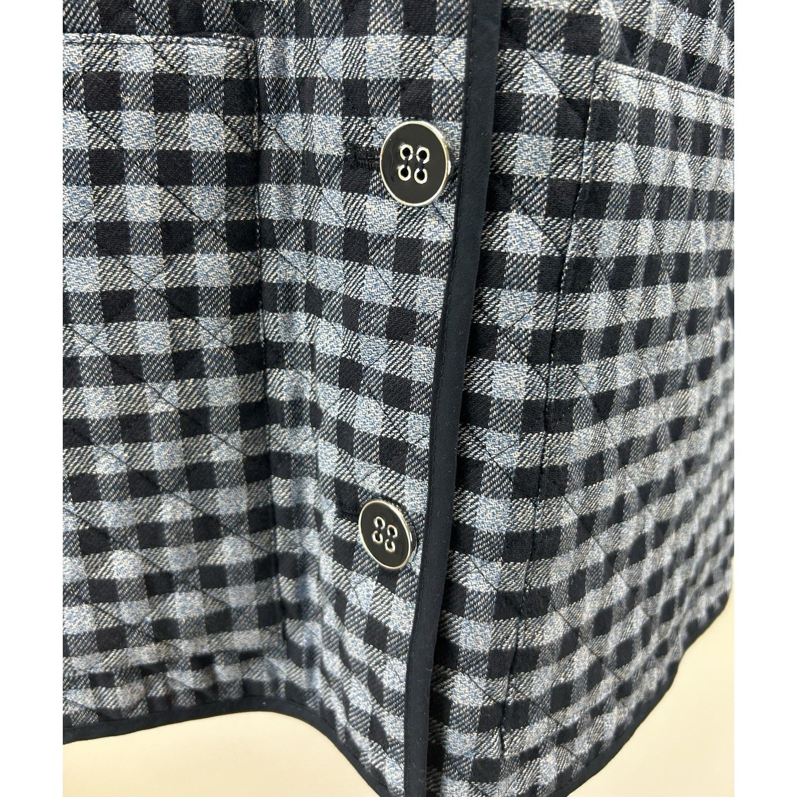 Appleseeds Women’s Petite PM Navy PLAID Quilted lined Jacket