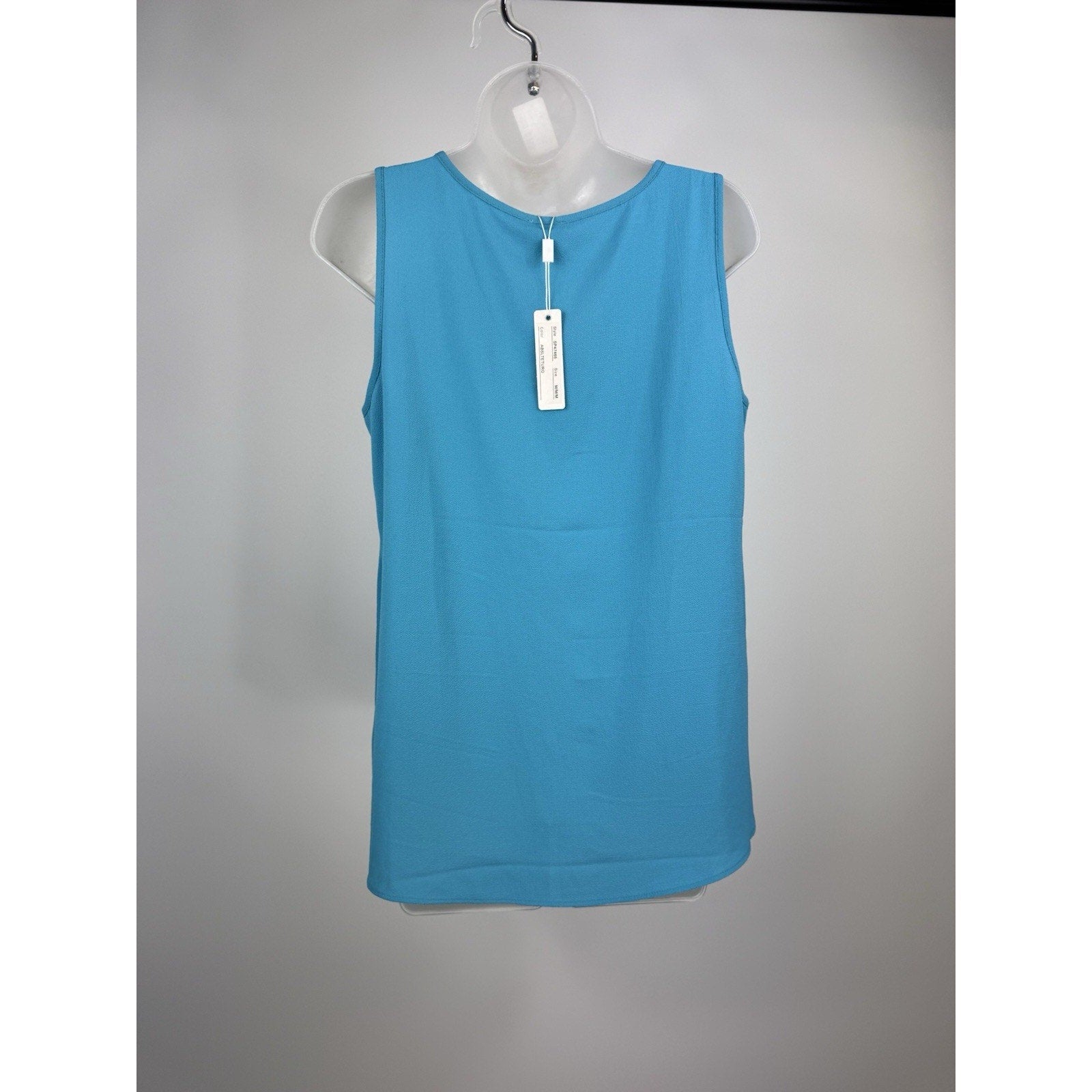 Spense Women’s M Aquamarine W/Black Buttons Tank Tunic Blouse