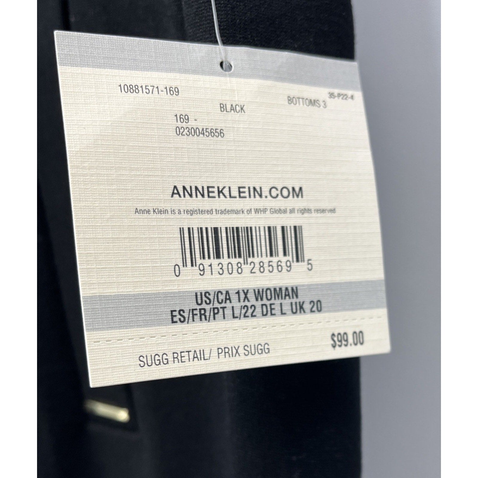 Anne Klein Straight Leg Black Dress Pants Sz 1X NWT