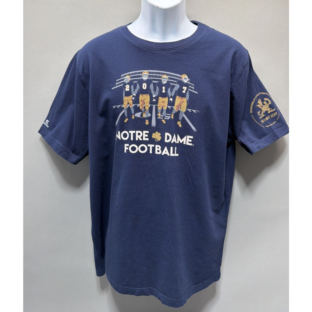 Notre Dame Fighting Irish Football 2017 The Shirt Men’s Size XL Crew Neck Blue