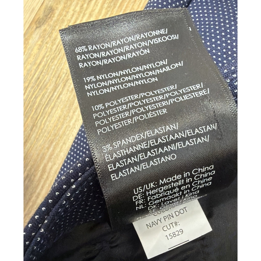 Liverpool Women's Pants Navy Blue Size 16/33 Pull On Ankle Pin Micro Dot