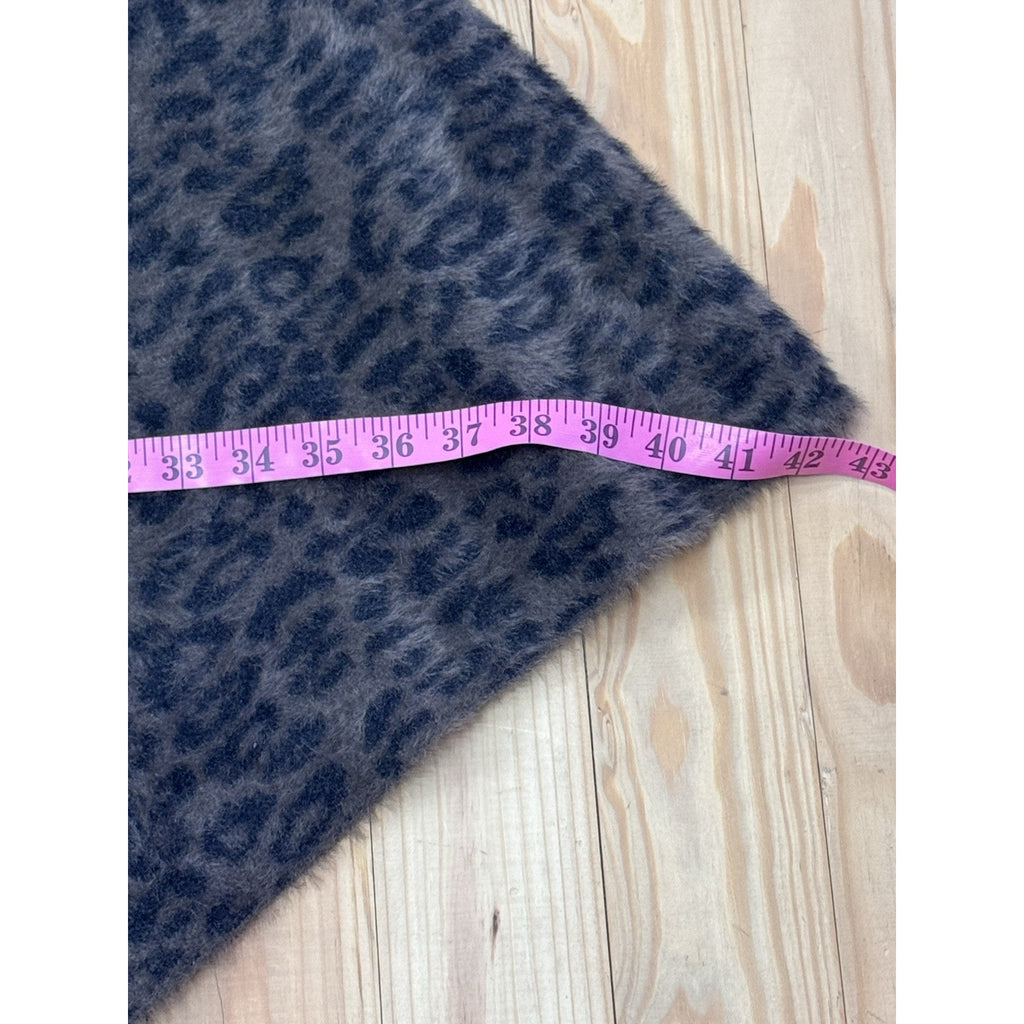 Chico’s Round Neck Leopard Print Faux-Fur Evening Wear Shawl Poncho Soft L/XL