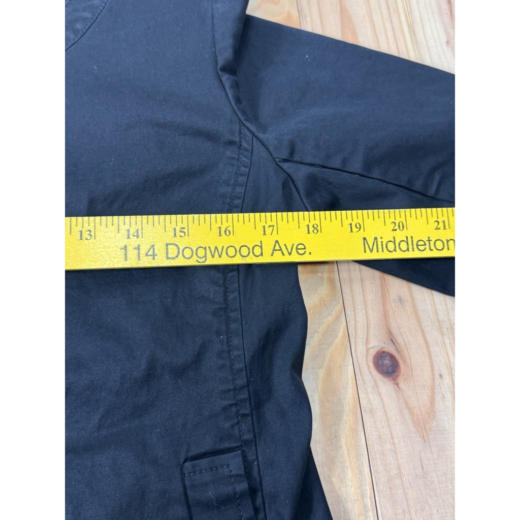 Talbots Blazer Women's 6P Petite Black 3/4 Sleeve Ruffle Trim Button Up Career