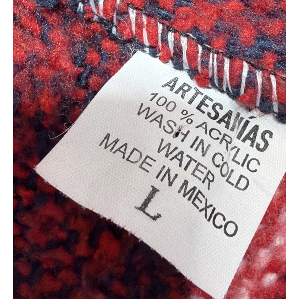 Artesanias Hoodie Unisex Sz Large Mexican Blanket Poncho Stripes Made Mexico