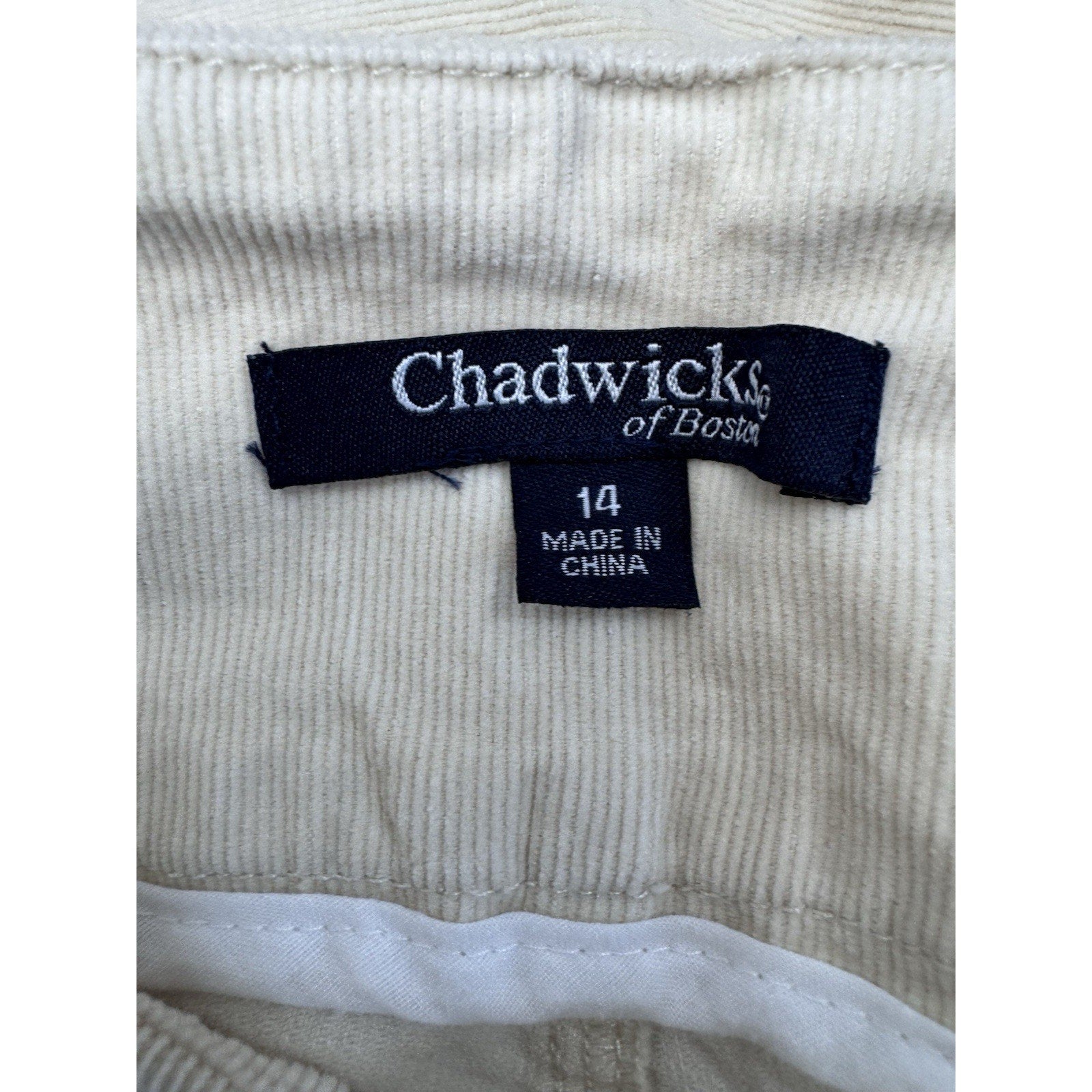 Chadwicks Ivory Wide Leg Stretch Corduroy Pants Women’s Size 14