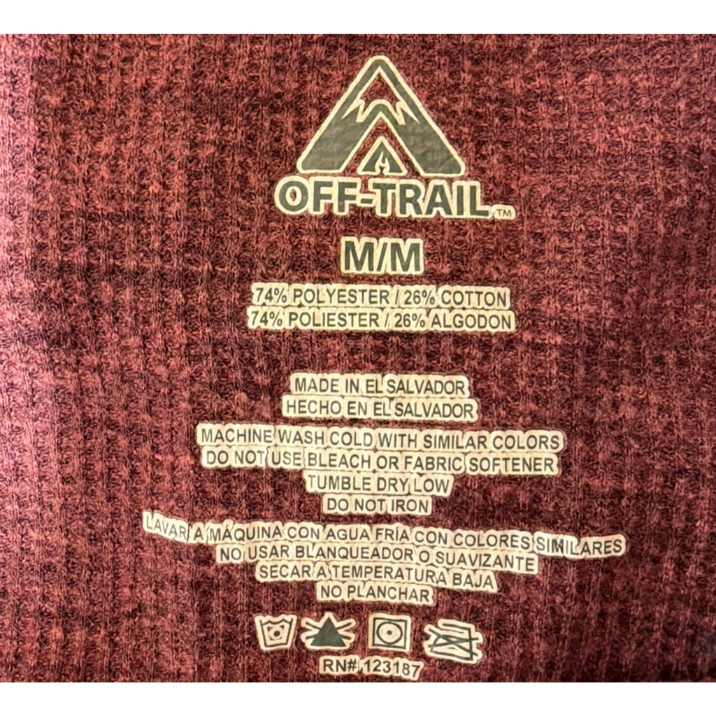 Off-Trail Performance Apparel Red Long Sleeve Thermal Women Henley Shirt M