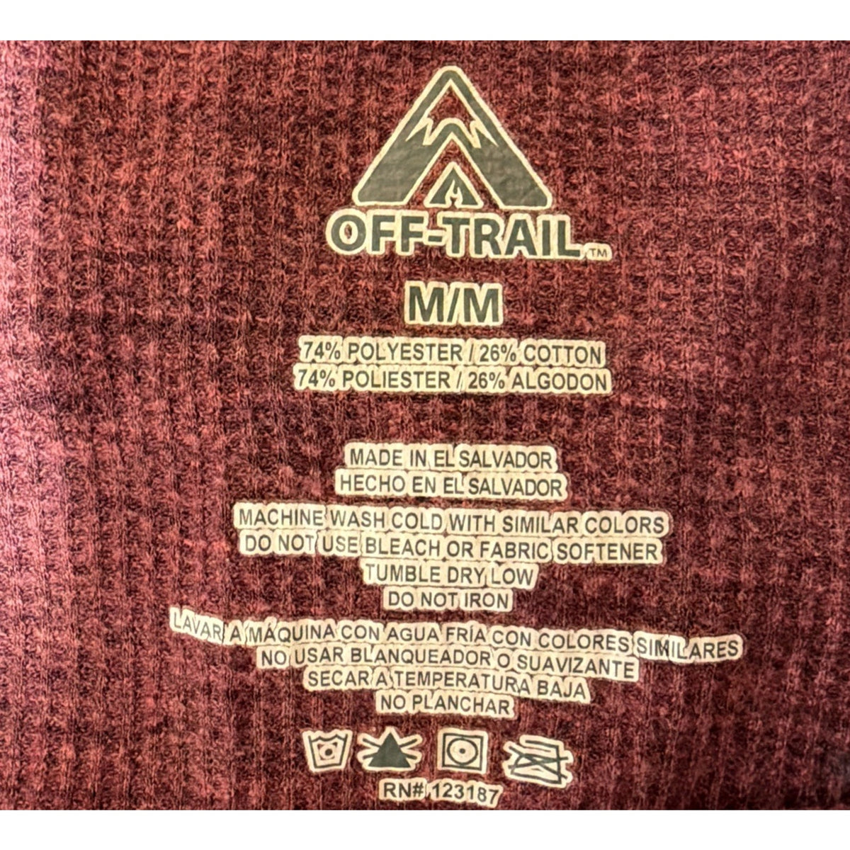 Off-Trail Performance Apparel Red Long Sleeve Thermal Women Henley Shirt M