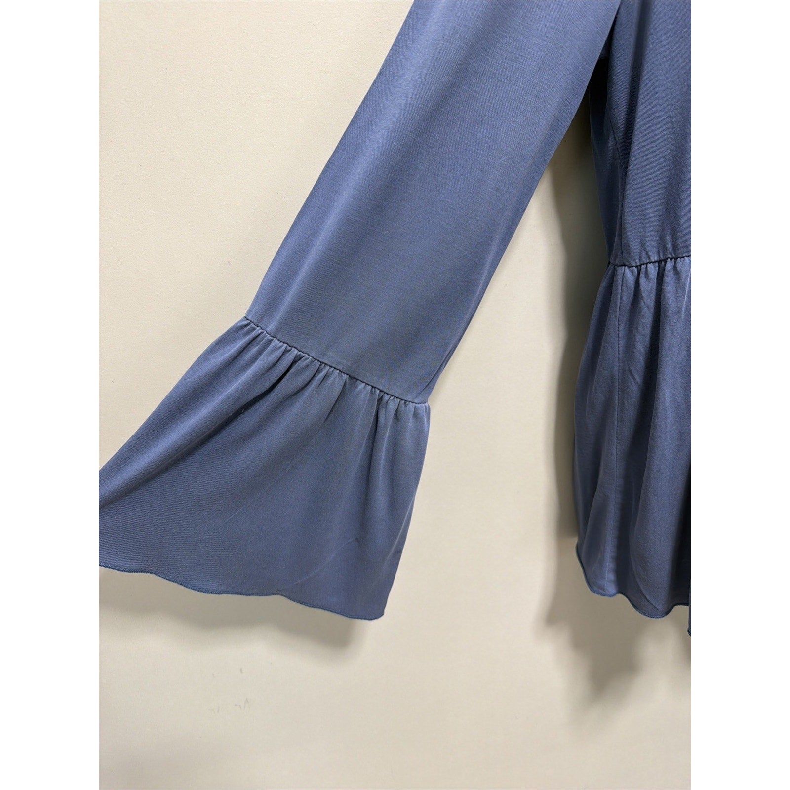 Piko 1988 Shirt Womens Large Blue Tunic Long Bell Sleeve Soft Lagenlook Top