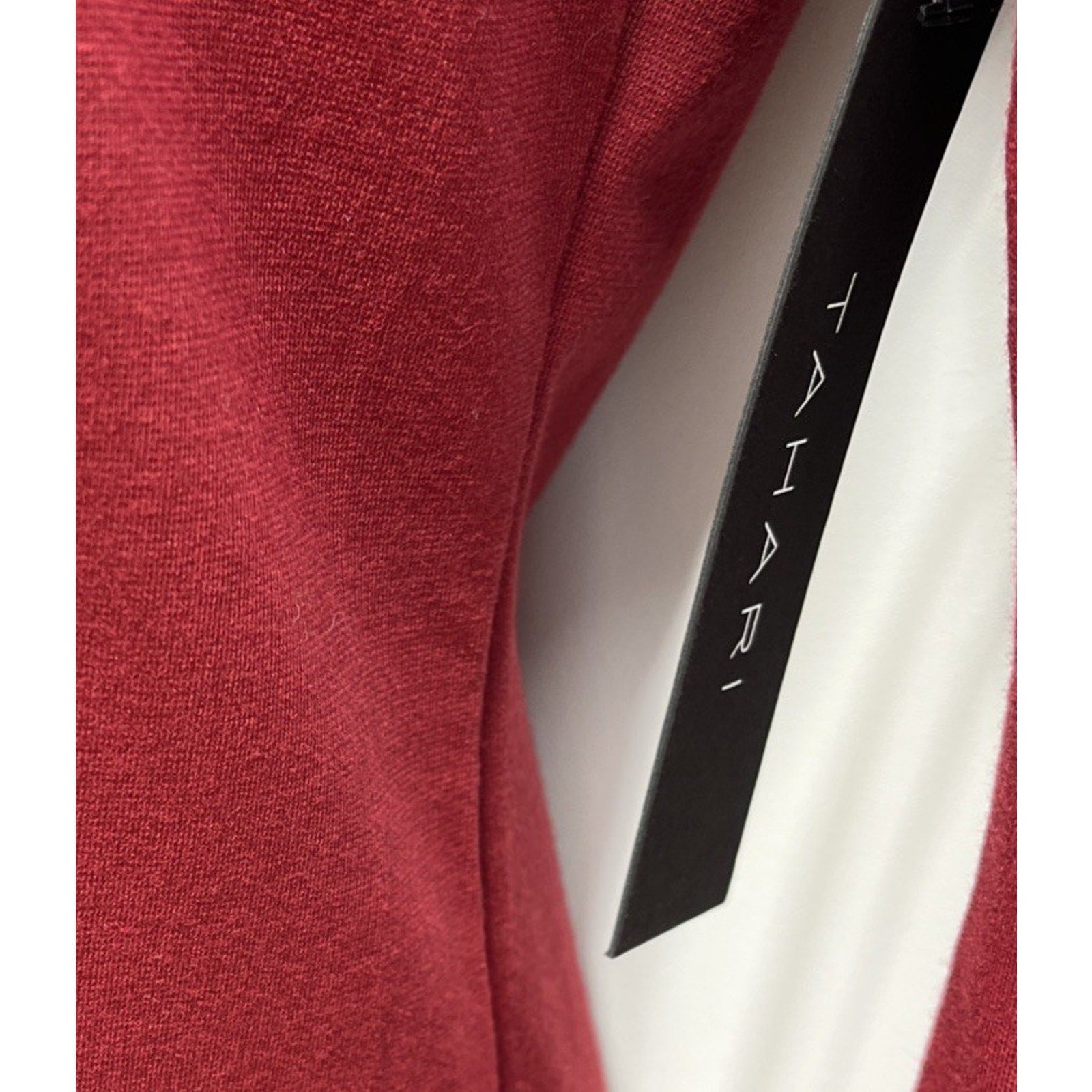 NWT Tahari Long Sleeve Shirt Women Small Red Scoop Neck Long Sleeve Solid Top