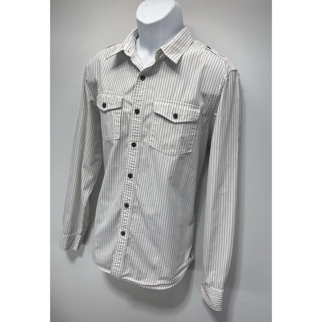 American Eagle AE Mens Striped Button Down Cotton Vintage Fit Shirt; size L
