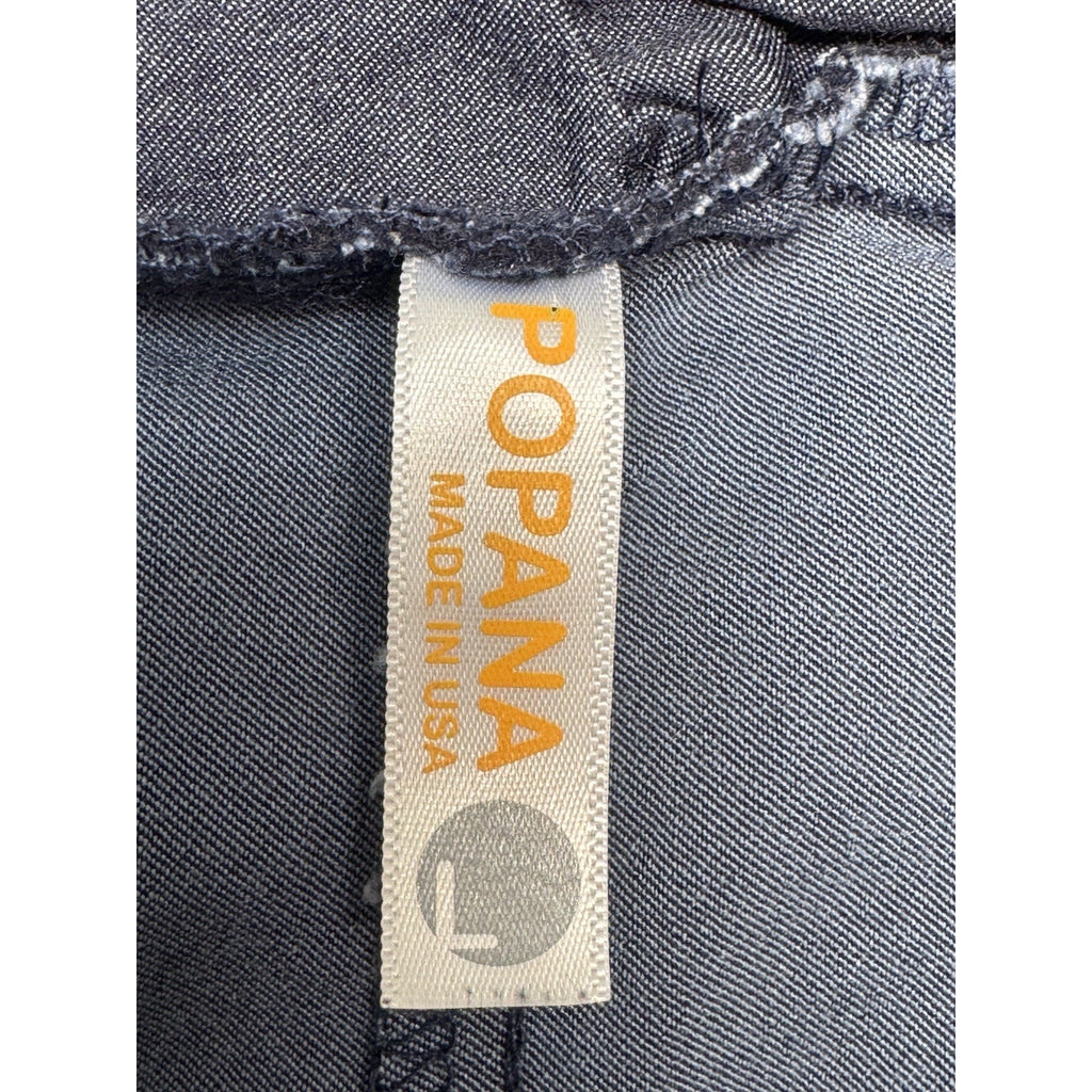 Popana Blue Stretch Comfort Casual Elastic Waist Cropped Women’s Size Large