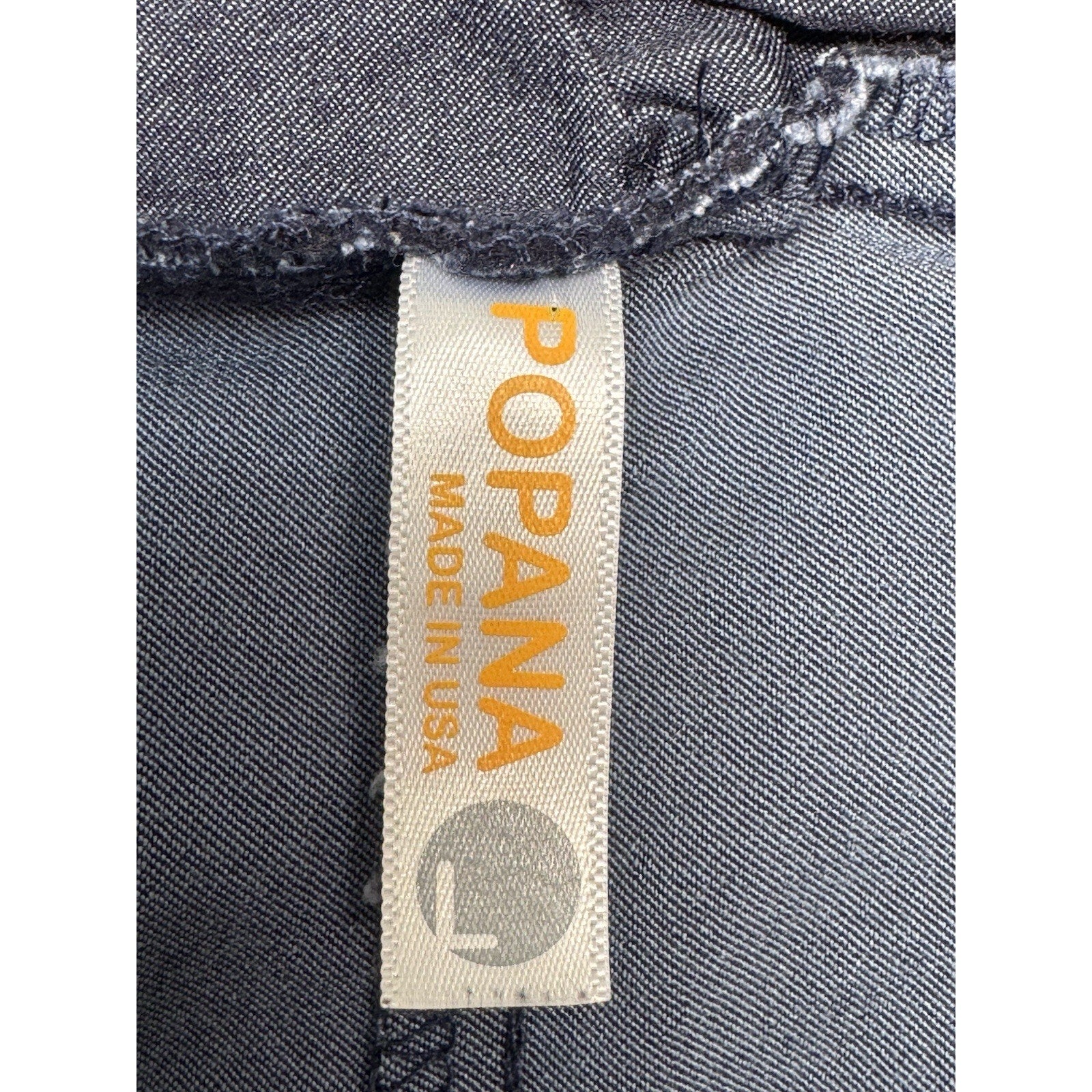 Popana Blue Stretch Comfort Casual Elastic Waist Cropped Women’s Size Large