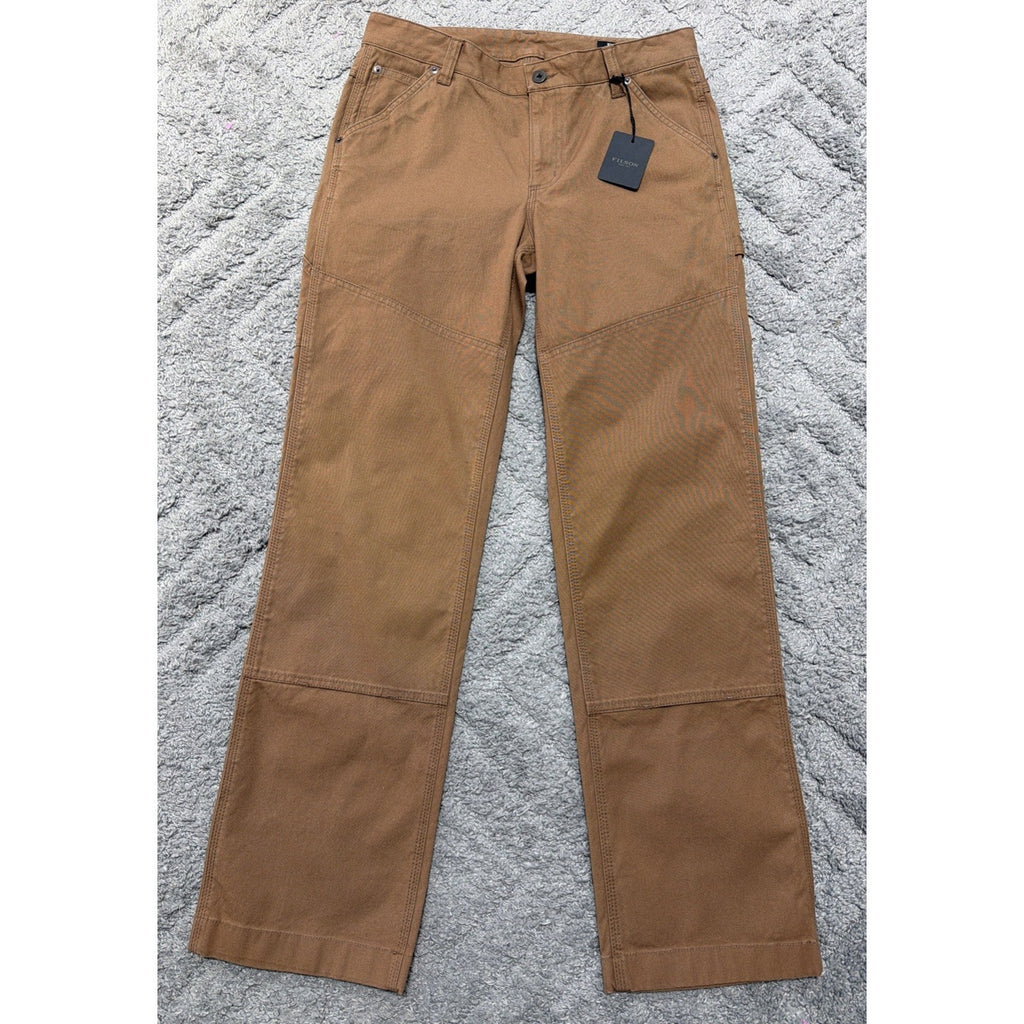 Filson Canvas Slim Leg Pants Partridge Size 8 Cotton Double Knee MSRP $150
