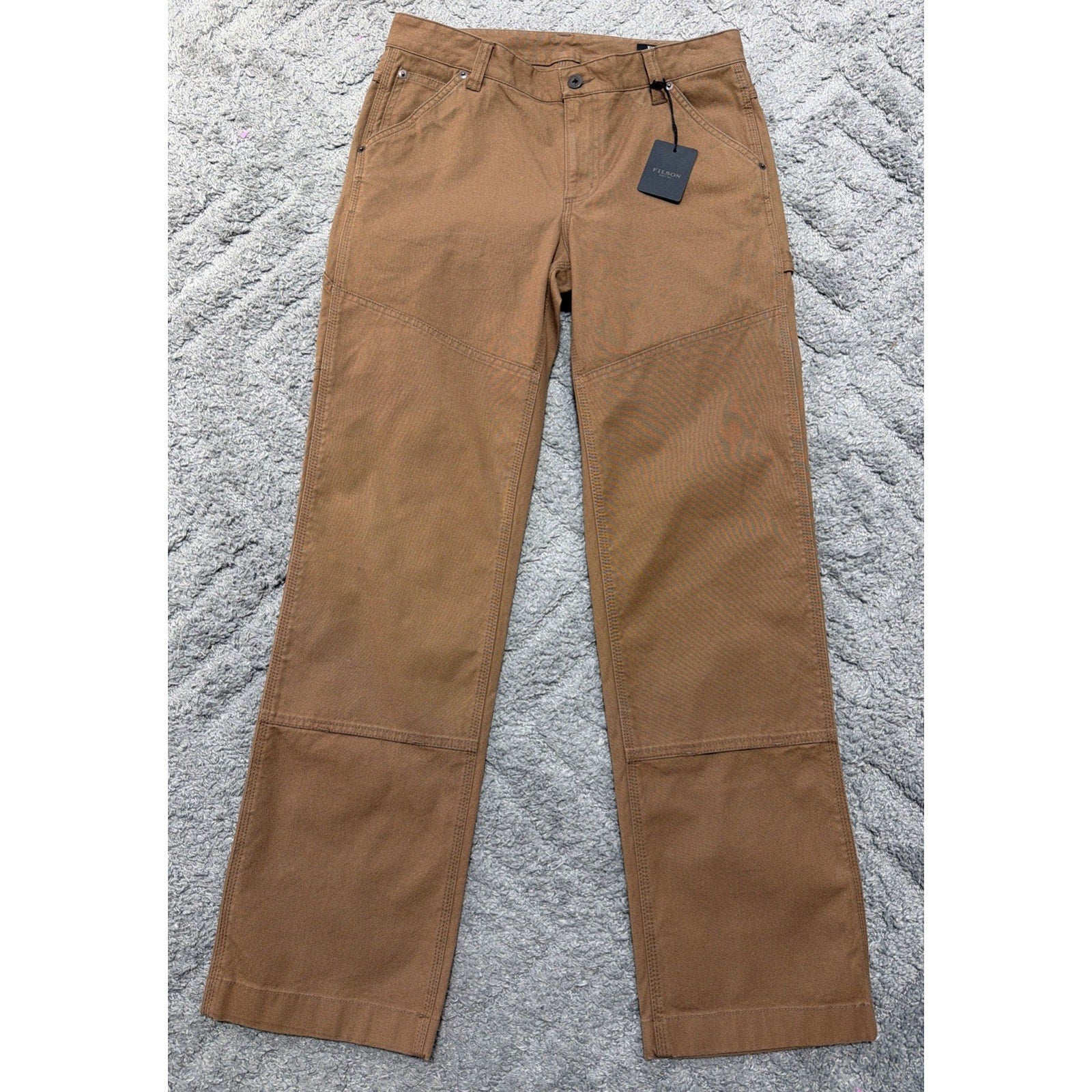 Filson Canvas Slim Leg Pants Partridge Size 8 Cotton Double Knee MSRP $150