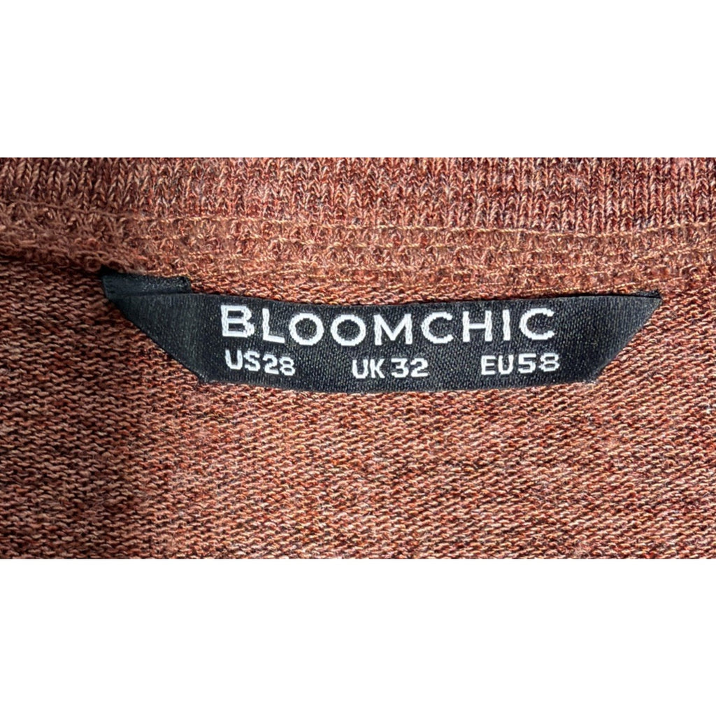 BloomChic Plus Size 28 Rustic Heather Top Balloon Sleeve