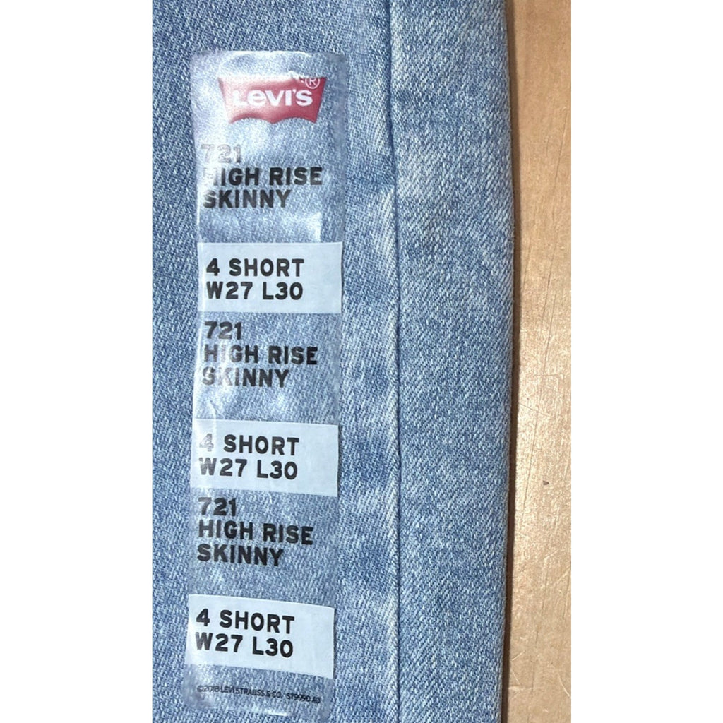 Levi's 721 Women's High Rise Skinny Jeans Seamed front Medium Wash 4 Short New