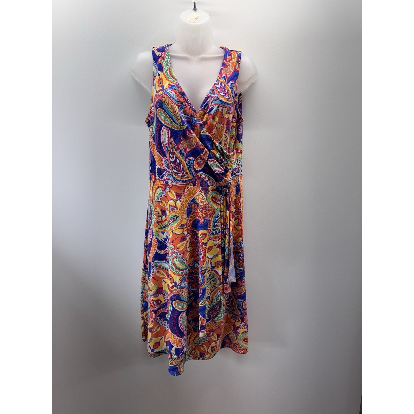 Ralph Lauren Paisley A Line dress Sleeveless Work Cocktail Women’s Size M
