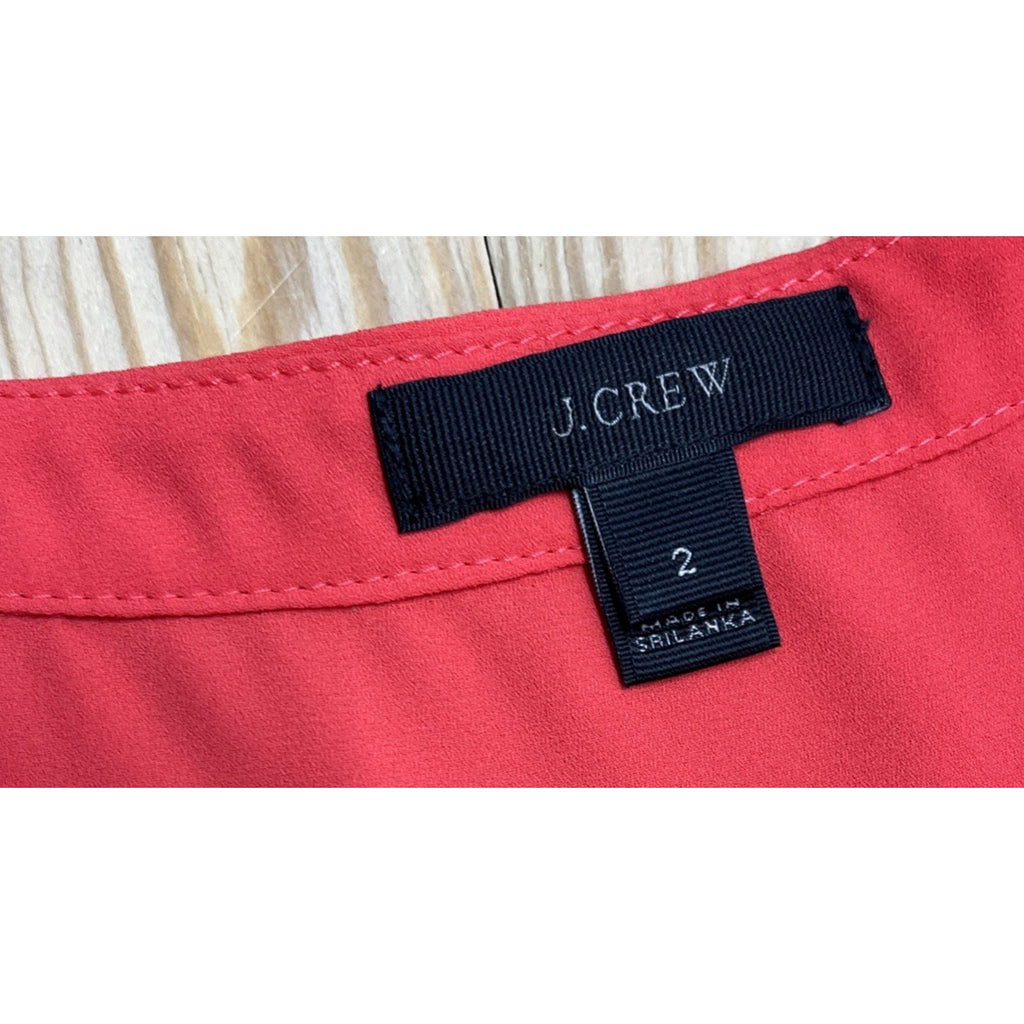 J Crew Top 2 Semi Sheer Shell Blouse Poppy Red