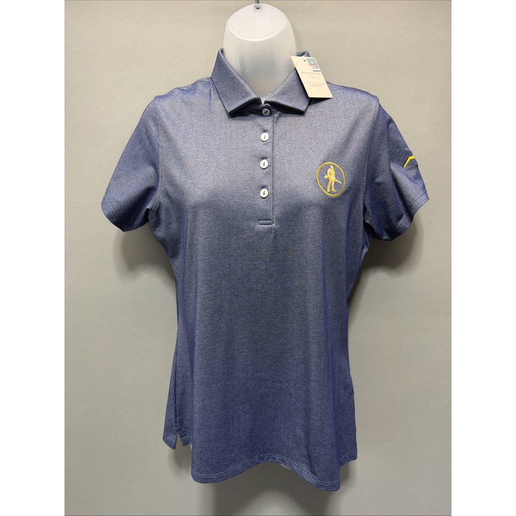West Virginia Mount Polo Shirt Womens M NCAA Golf Peter Millar Performance New