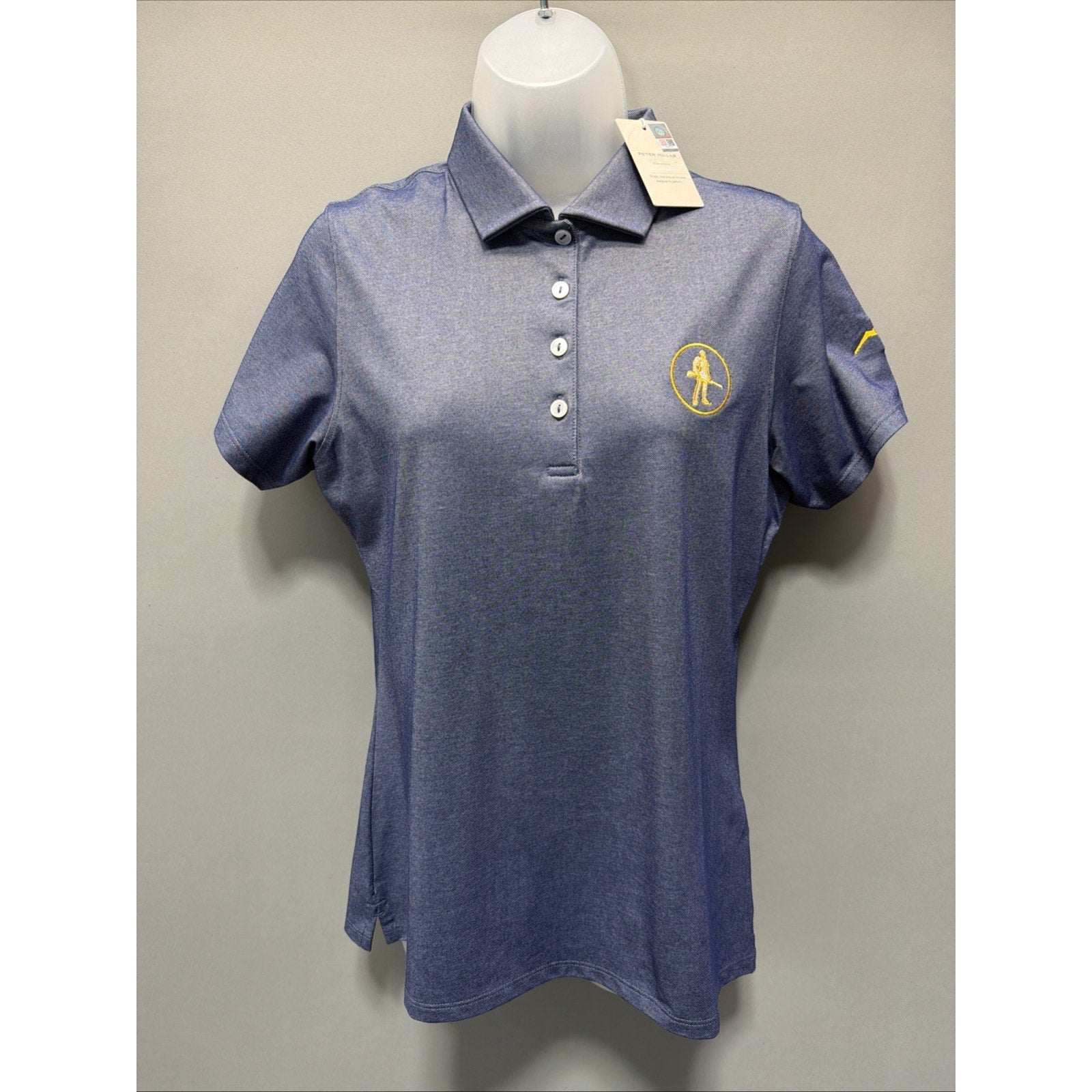 West Virginia Mount Polo Shirt Womens M NCAA Golf Peter Millar Performance New