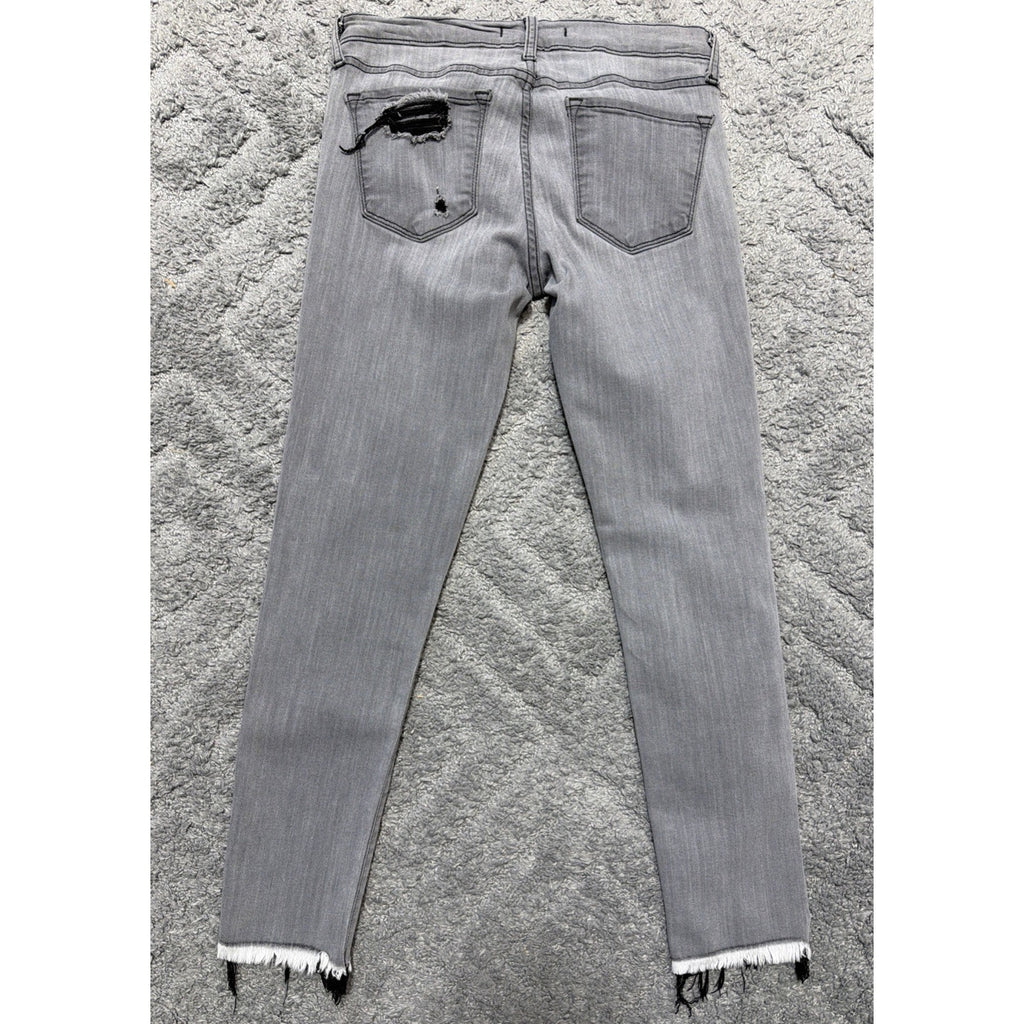 FLYING MONKEY Jeans Womens 29 Jeans Gray Denim Ripped Distress Mid Rise 29x27