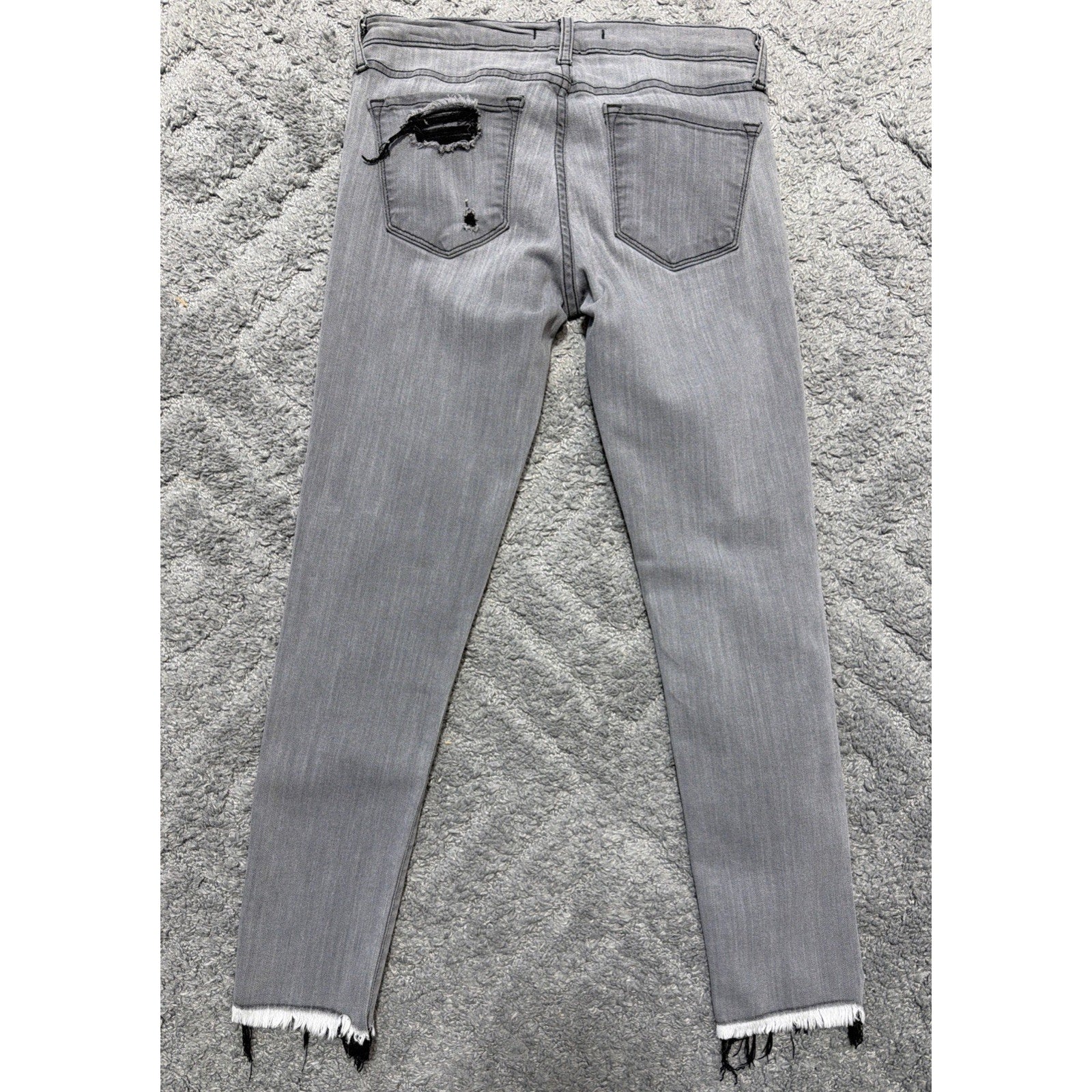 FLYING MONKEY Jeans Womens 29 Jeans Gray Denim Ripped Distress Mid Rise 29x27