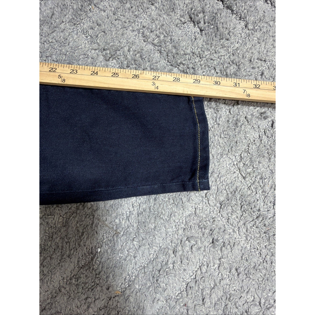 MK Michael Kors Izzy Skinny ANKLE Dark Rinse Logo Jeans Select Size 10 32x29
