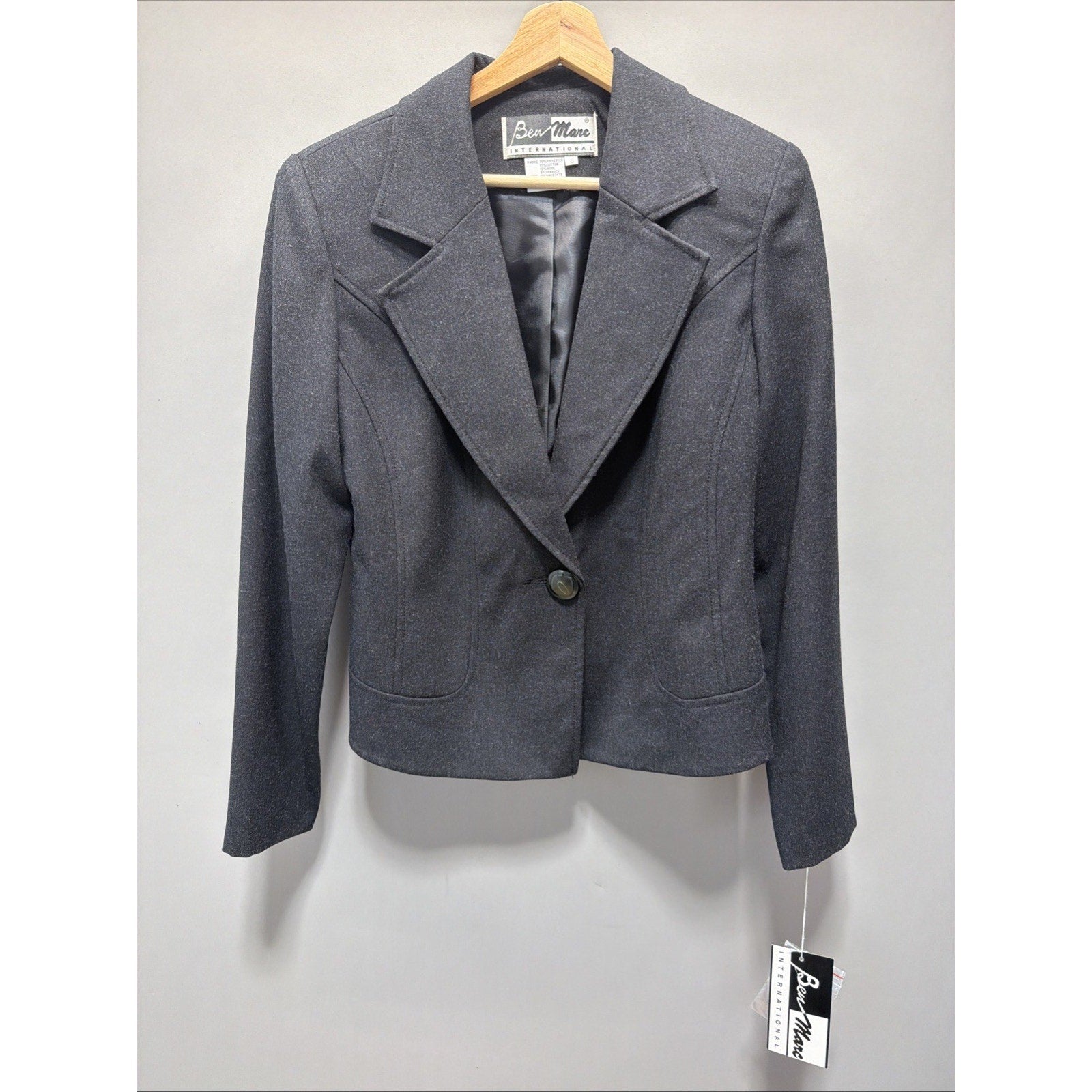 Vintage Ben Marc International Wool Blend Gray Blazer - Women’s Size 6